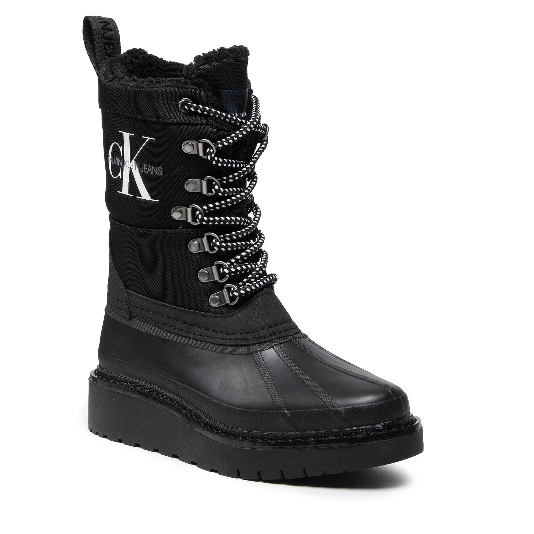 Calvin Klein Jeans Cizme de zăpadă Plus Mid Laceup Rainboot YW0YW00430 Negru - Pled.ro