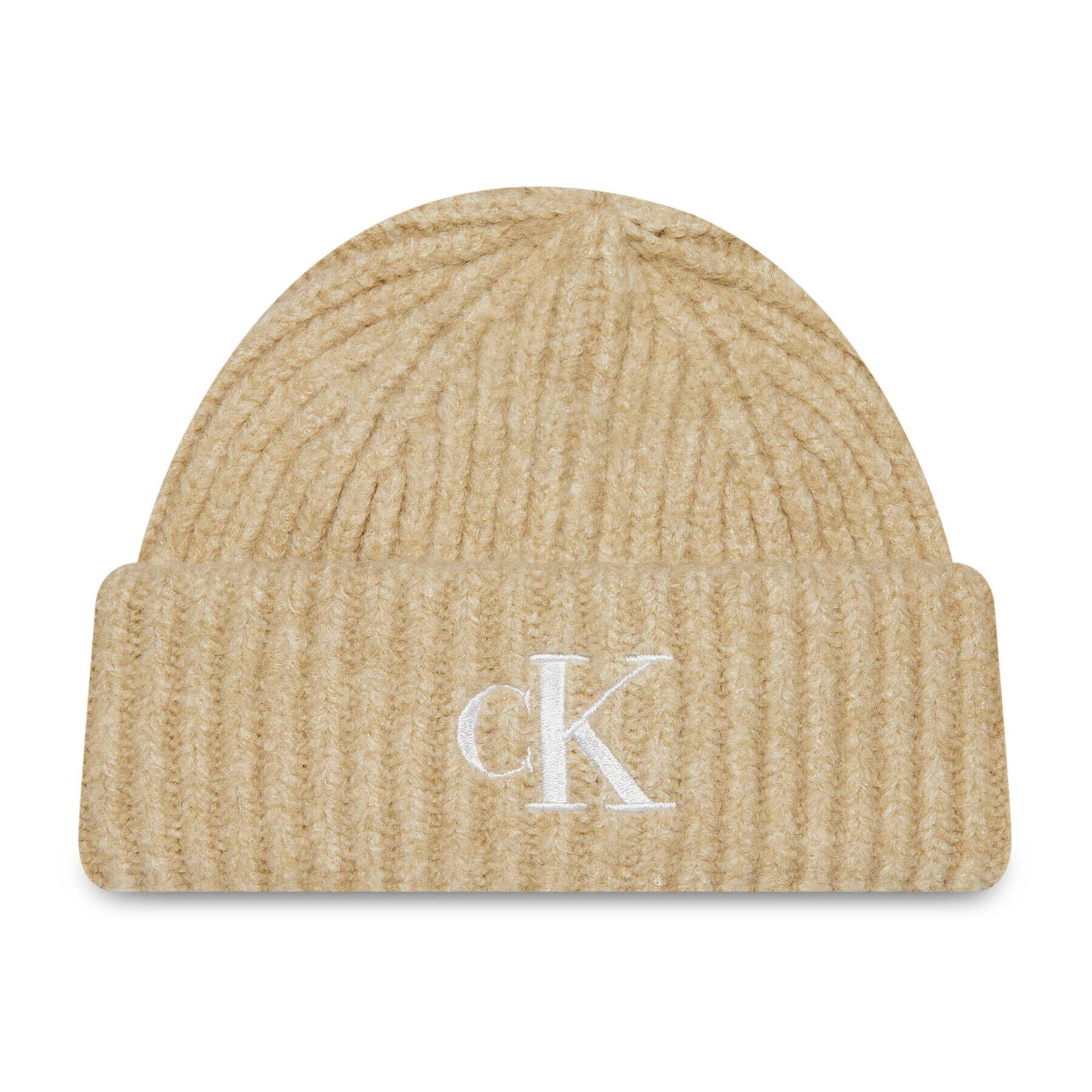 Calvin Klein Jeans Căciulă Monogram Wool Blend Beanie K60K608364 Bej - Pled.ro