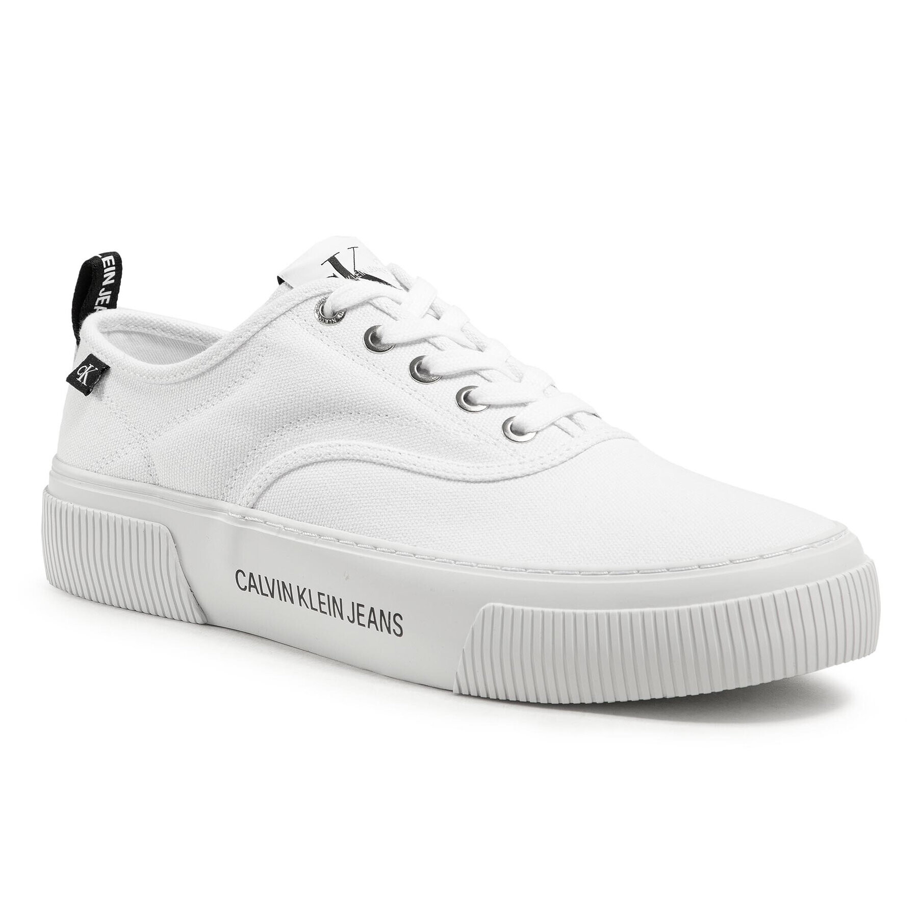 Calvin Klein Jeans Calvin Klein Teniși Vulcanized Skate Oxford Co YM0YM00023 Alb - Pled.ro