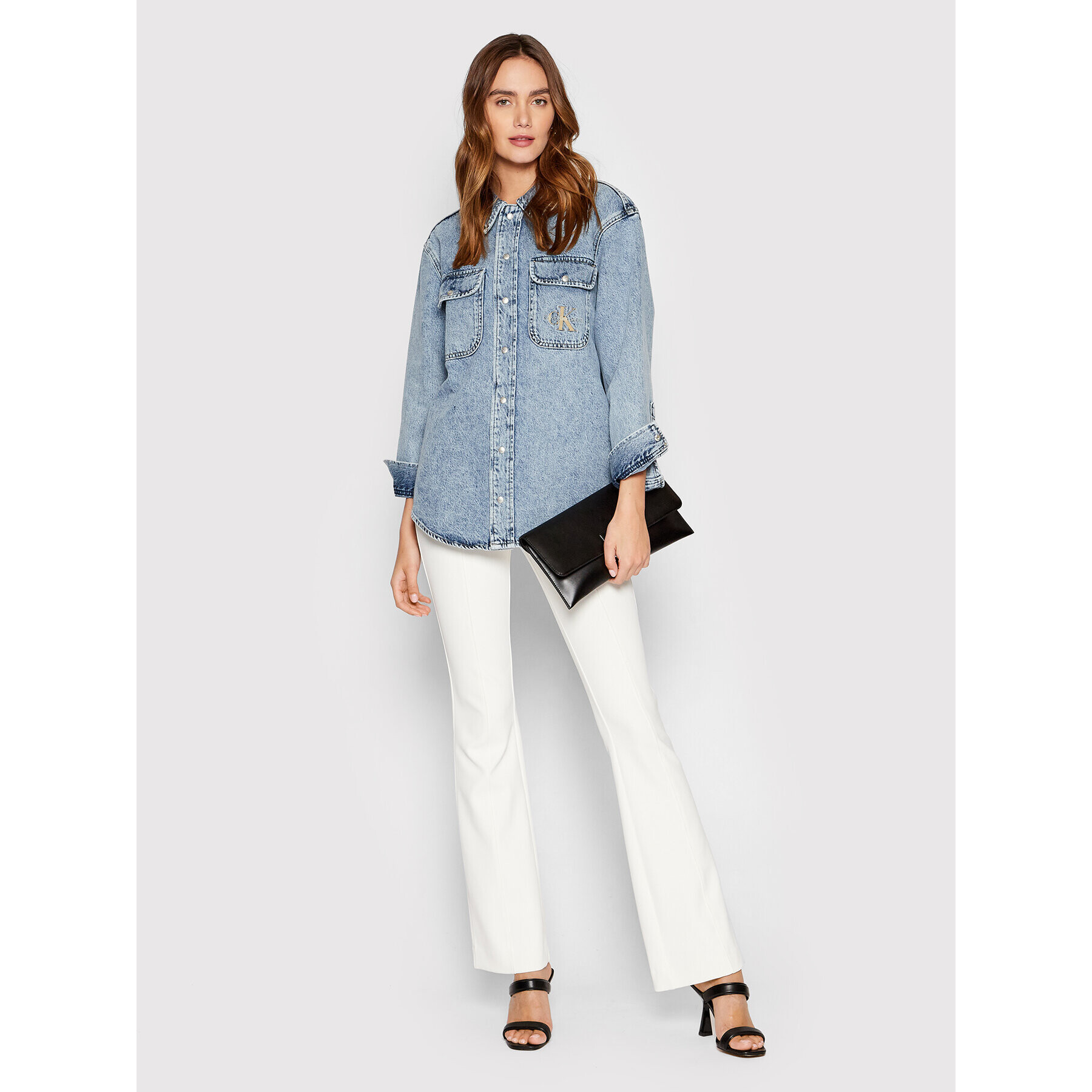 Calvin Klein Jeans cămașă de blugi J20J218466 Albastru Regular Fit - Pled.ro