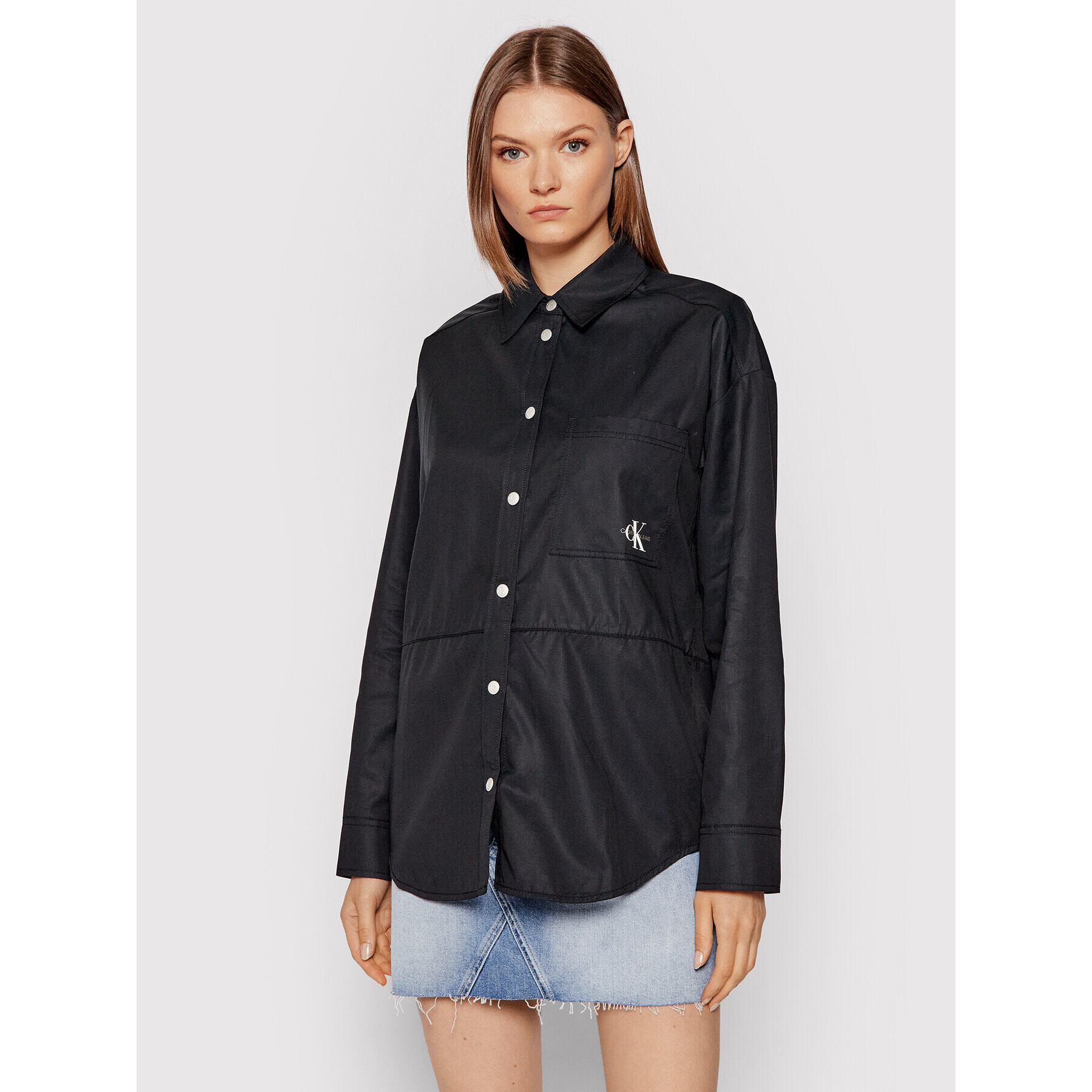 Calvin Klein Jeans Cămașă J20J216246 Negru Oversize - Pled.ro