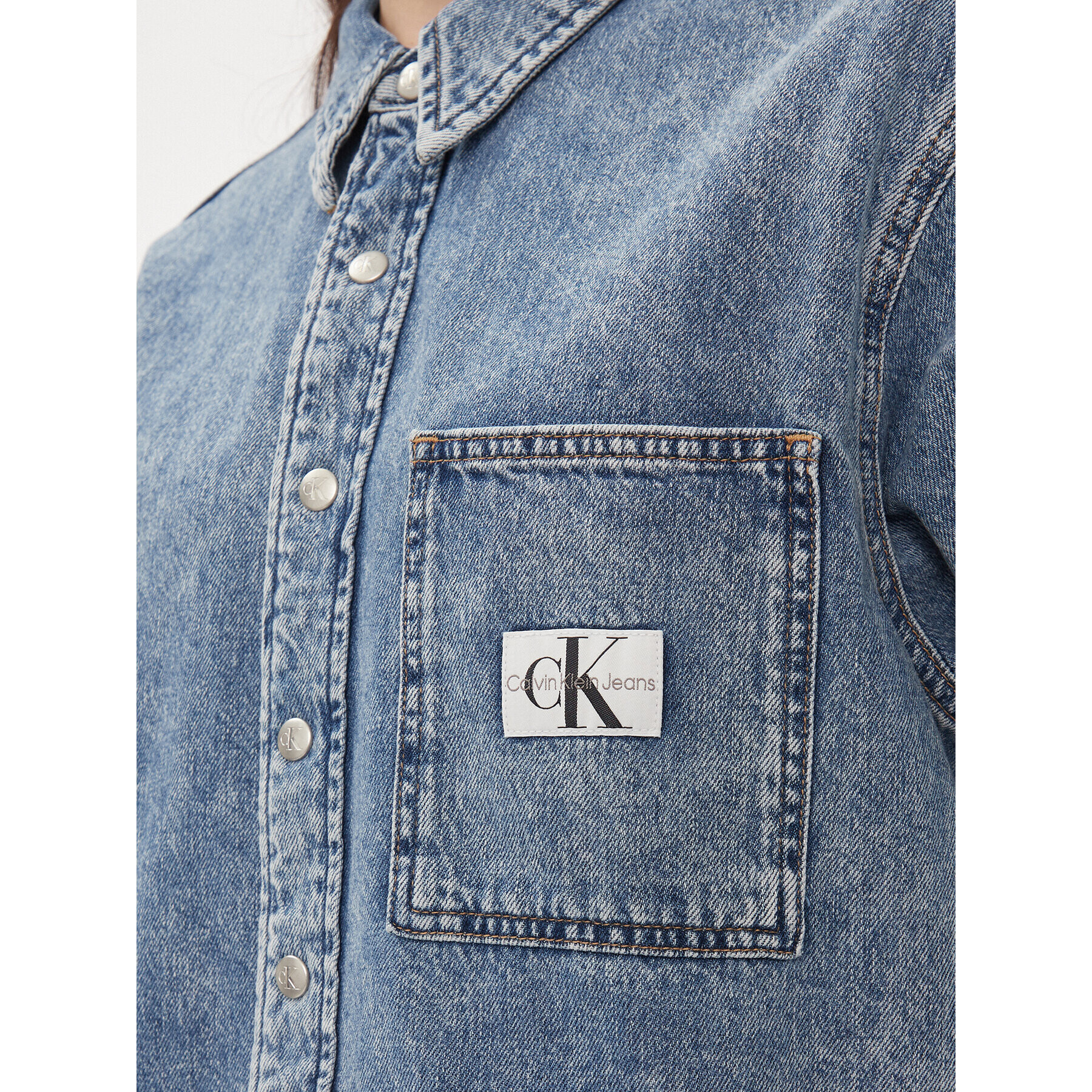 Calvin Klein Jeans cămașă de blugi Dad J20J222477 Albastru Relaxed Fit - Pled.ro