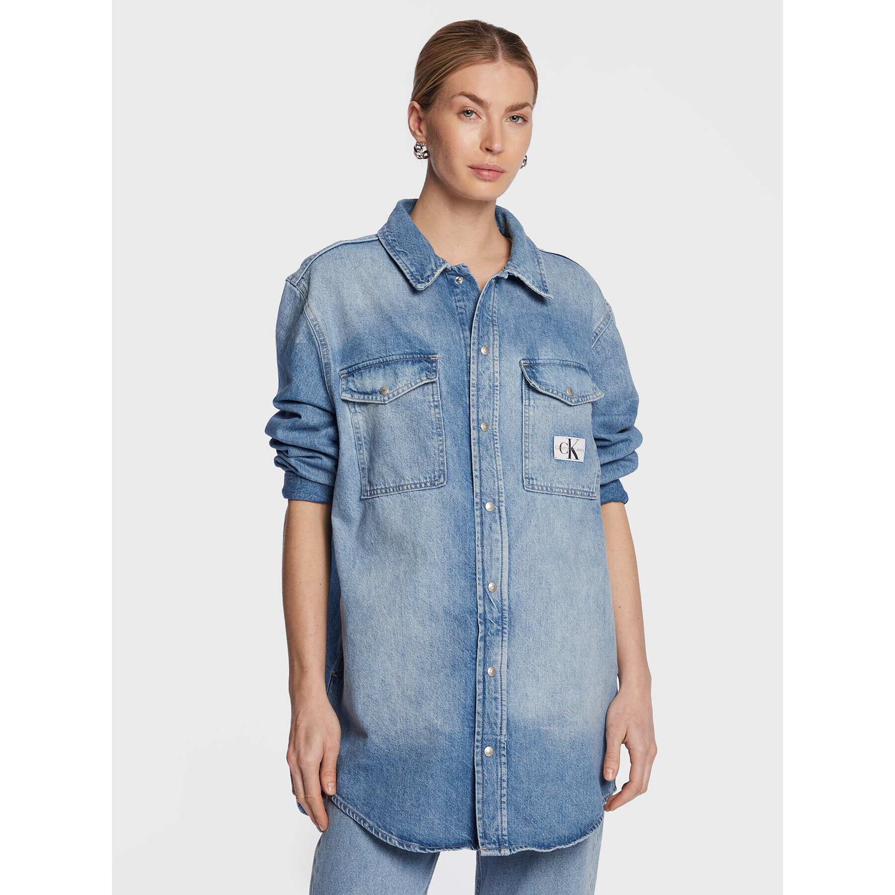 Calvin Klein Jeans cămașă de blugi J20J220226 Albastru Relaxed Fit - Pled.ro