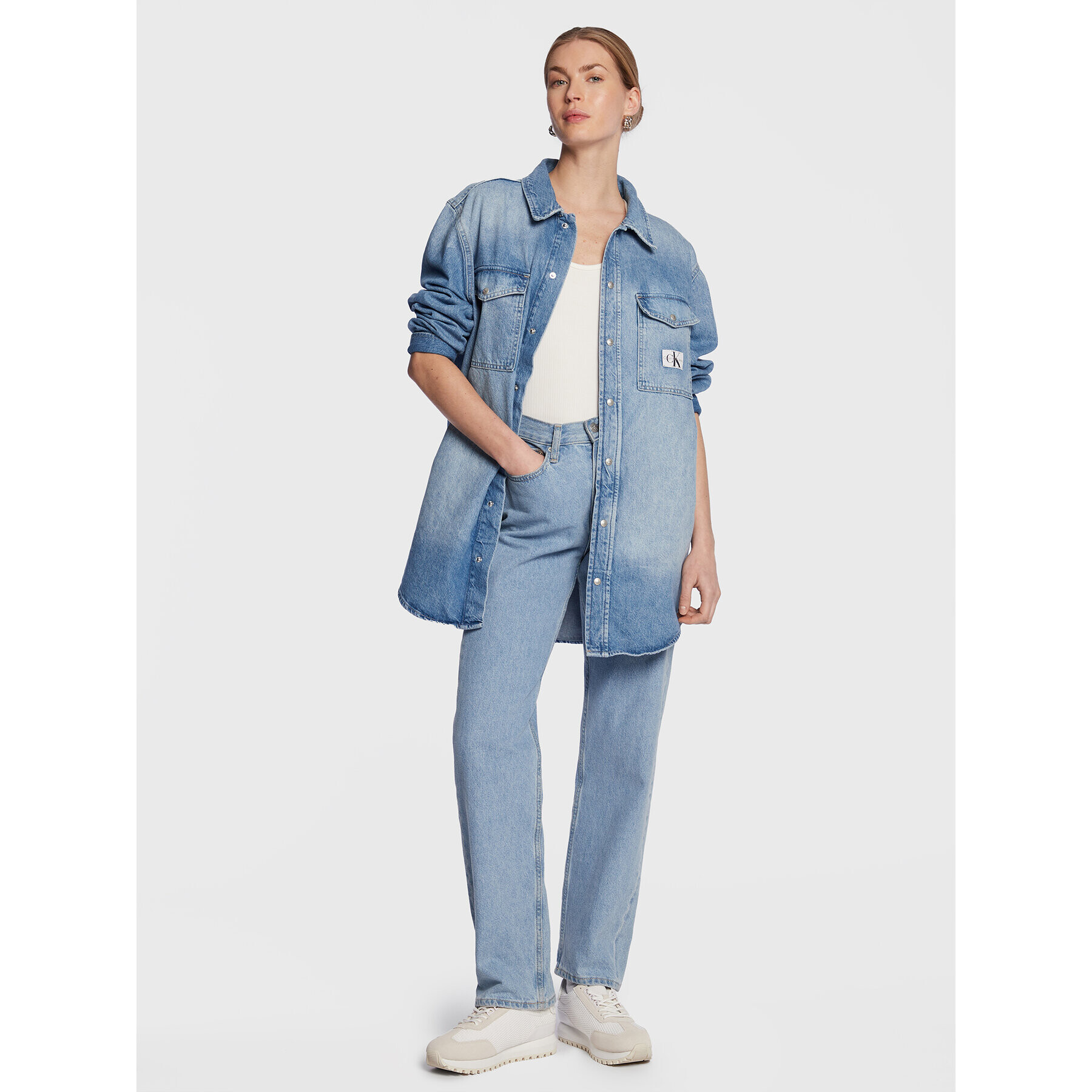 Calvin Klein Jeans cămașă de blugi J20J220226 Albastru Relaxed Fit - Pled.ro