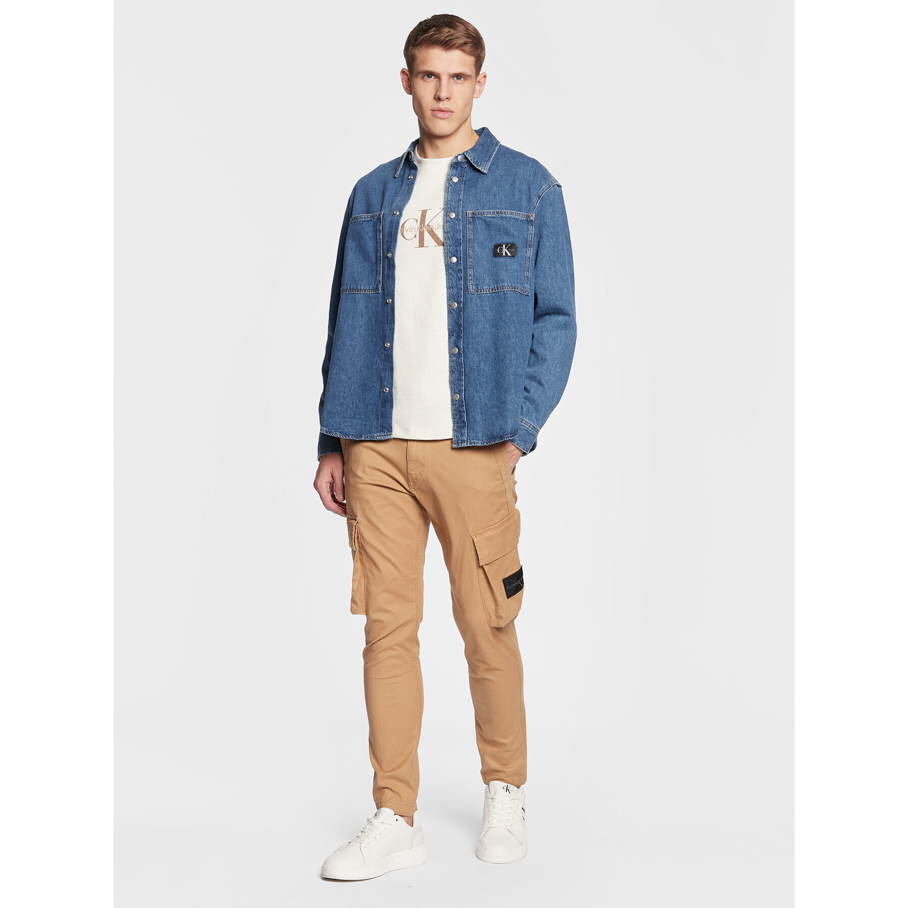 Calvin Klein Jeans cămașă de blugi J30J322389 Albastru Relaxed Fit - Pled.ro