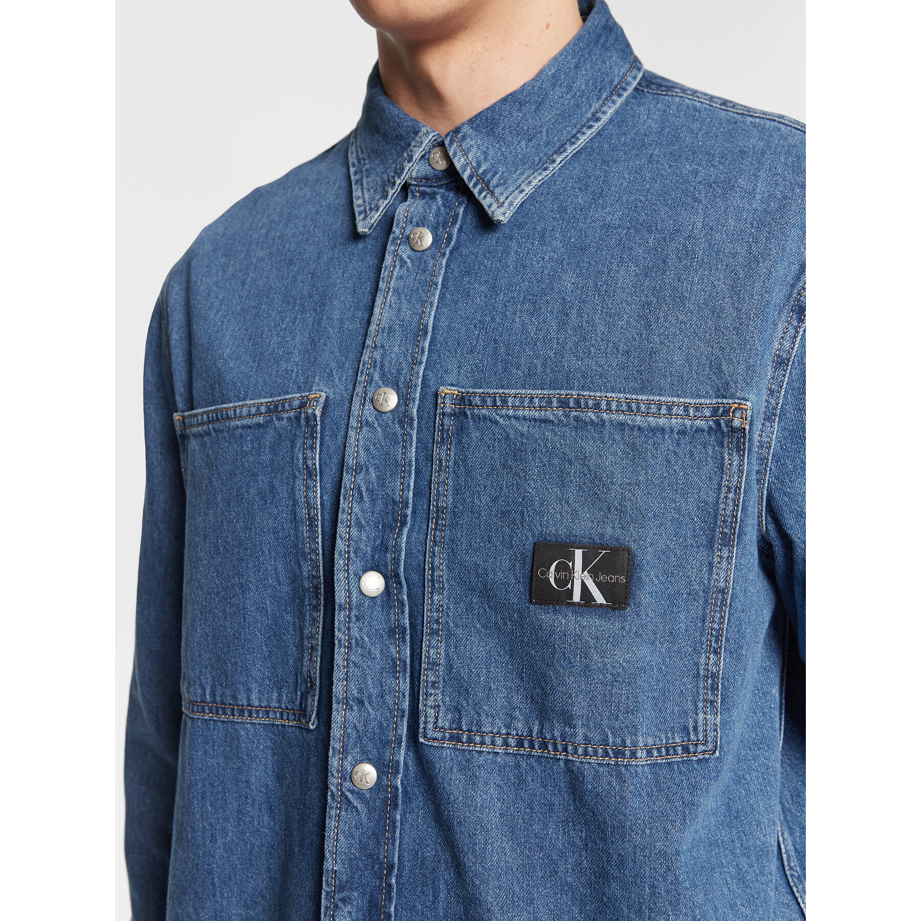 Calvin Klein Jeans cămașă de blugi J30J322389 Albastru Relaxed Fit - Pled.ro