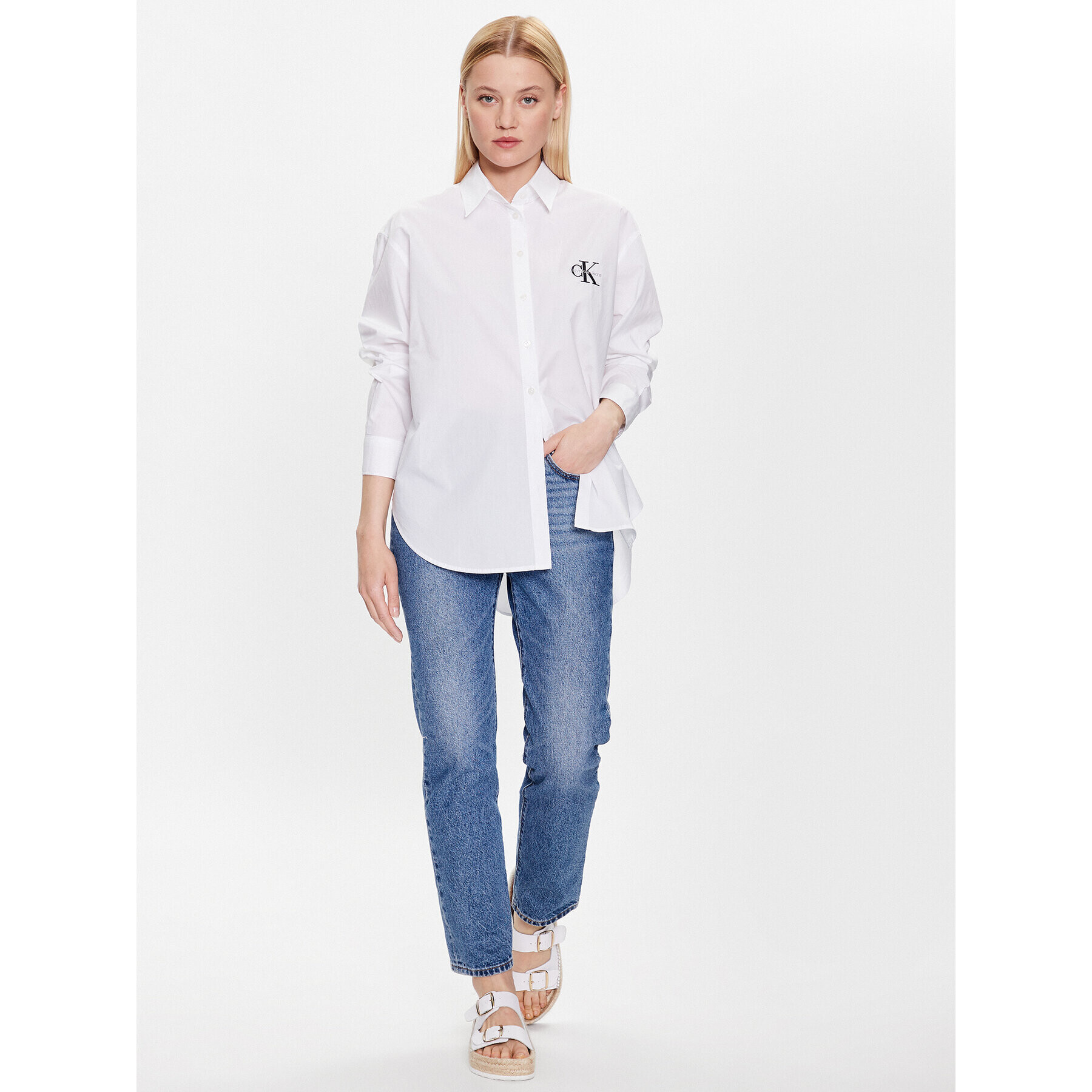 Calvin Klein Jeans Cămașă J20J220515 Alb Regular Fit - Pled.ro