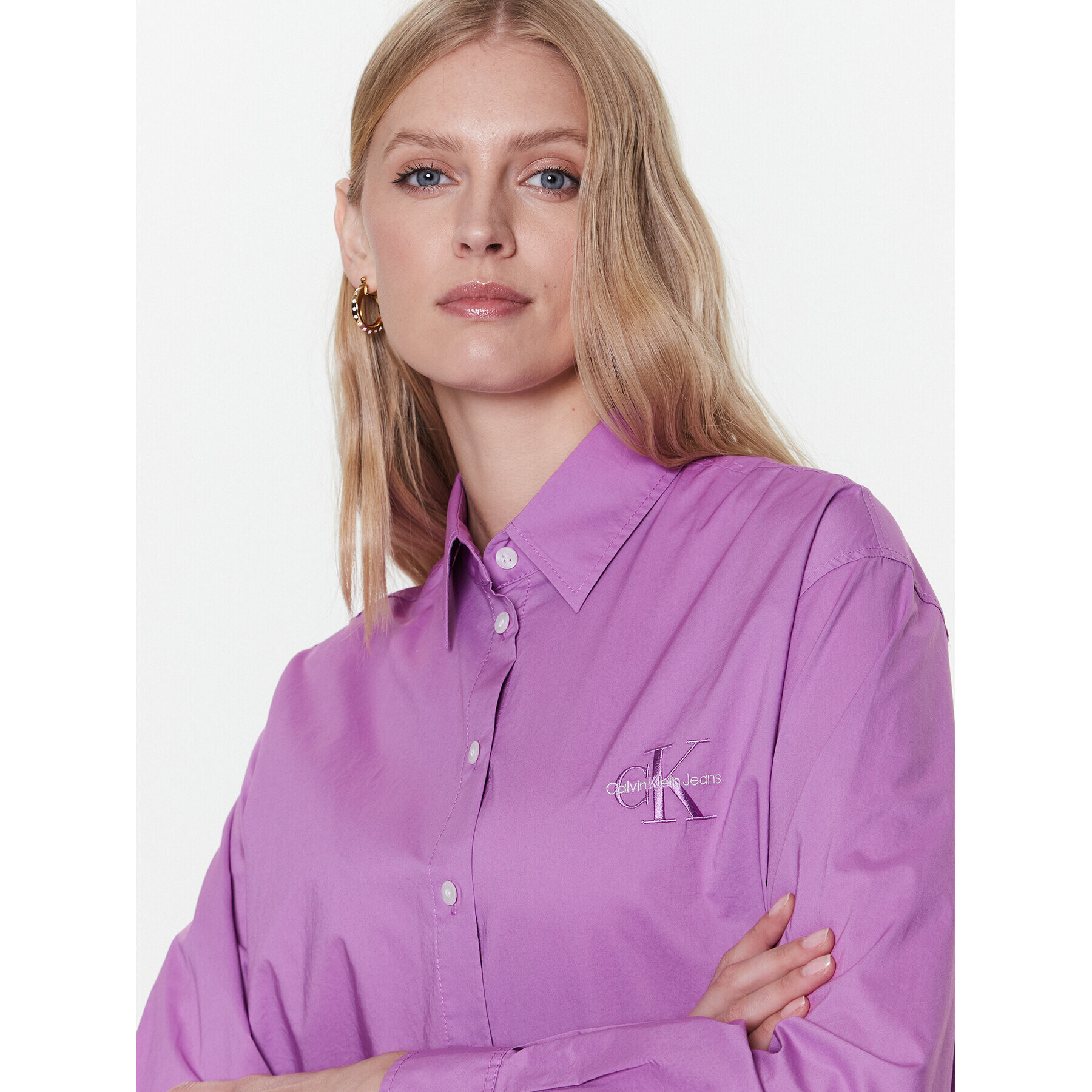 Calvin Klein Jeans Cămașă J20J220515 Violet Regular Fit - Pled.ro