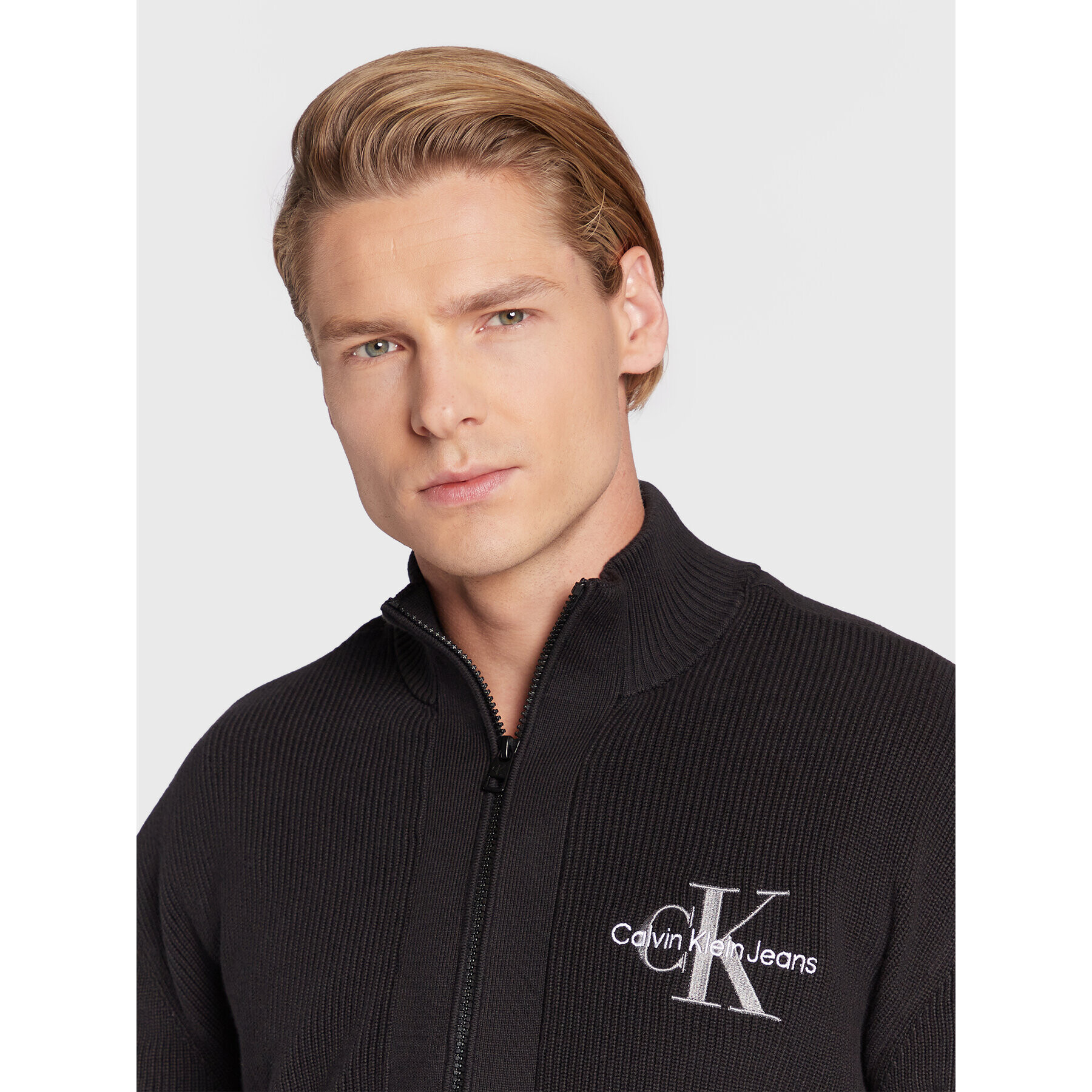 Calvin Klein Jeans Cardigan J30J321695 Negru Regular Fit - Pled.ro