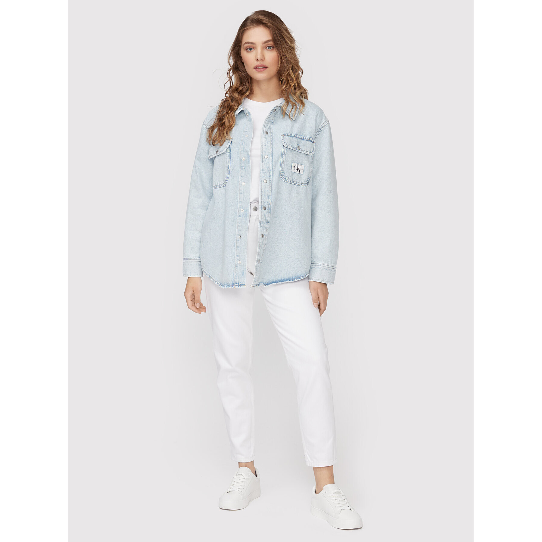 Calvin Klein Jeans cămașă de blugi J20J218490 Albastru Relaxed Fit - Pled.ro