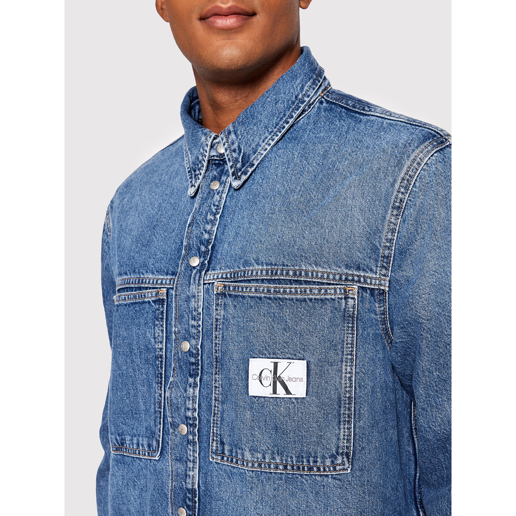 Calvin Klein Jeans cămașă de blugi J30J321539 Bleumarin Relaxed Fit - Pled.ro