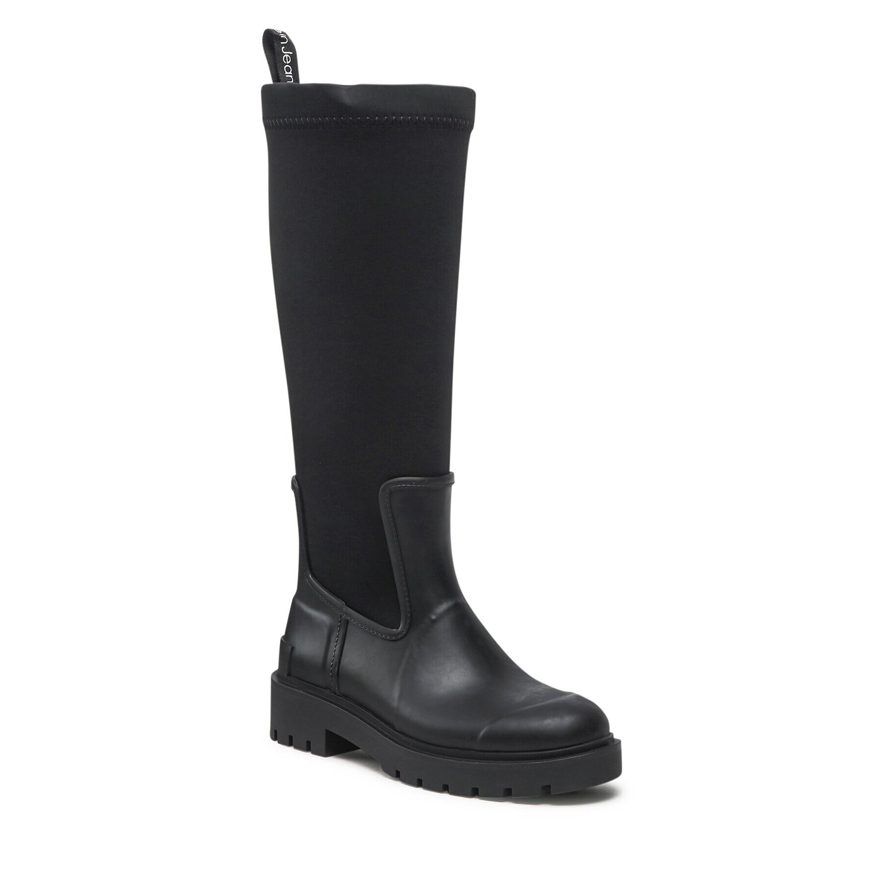 Calvin Klein Jeans Cizme de cauciuc High Rainboot Neoprene YW0YW00838 Negru - Pled.ro