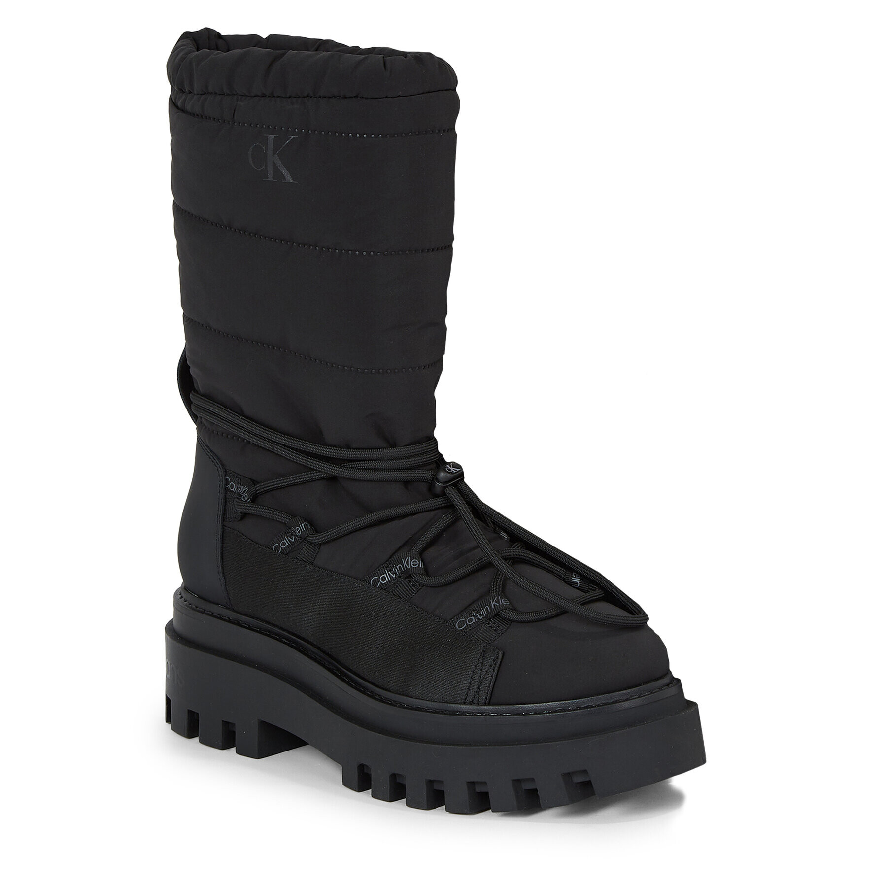 Calvin Klein Jeans Cizme de zăpadă Flatform Snow Boot Nylon Wn YW0YW01146 Negru - Pled.ro