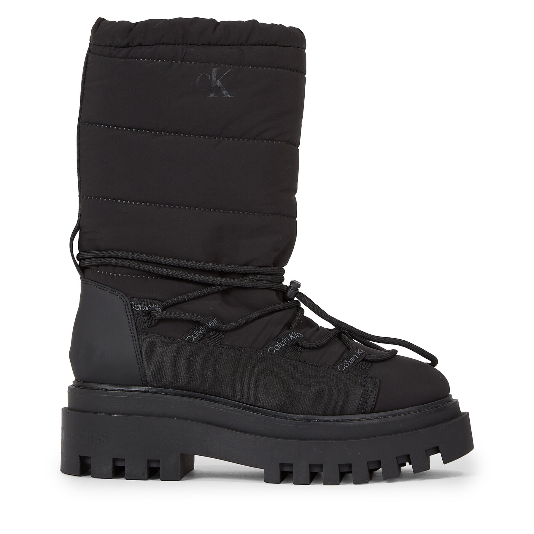 Calvin Klein Jeans Cizme de zăpadă Flatform Snow Boot Nylon Wn YW0YW01146 Negru - Pled.ro