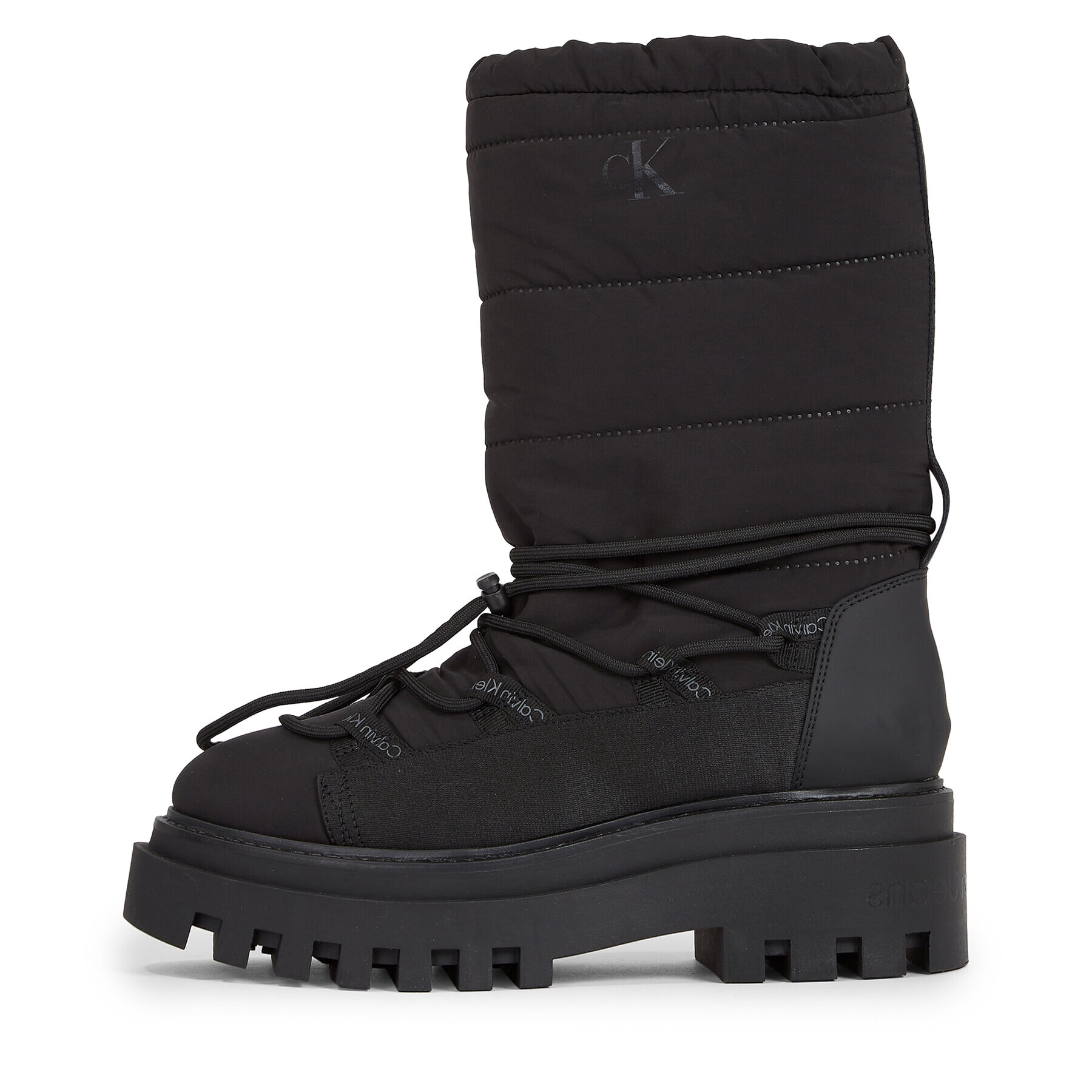 Calvin Klein Jeans Cizme de zăpadă Flatform Snow Boot Nylon Wn YW0YW01146 Negru - Pled.ro