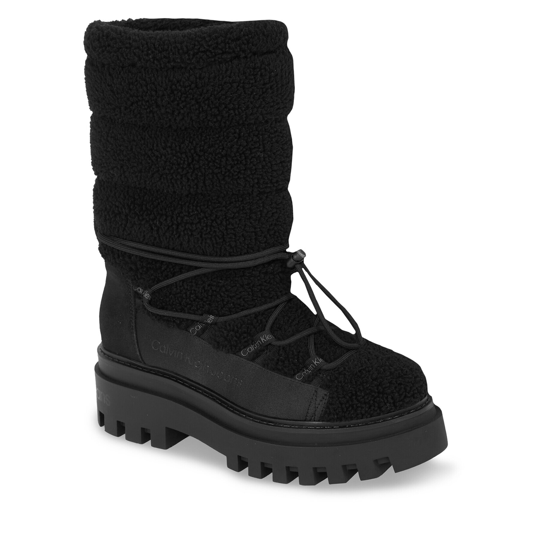 Calvin Klein Jeans Cizme de zăpadă Flatform Snow Boot Sherpa Wn YW0YW01195 Negru - Pled.ro