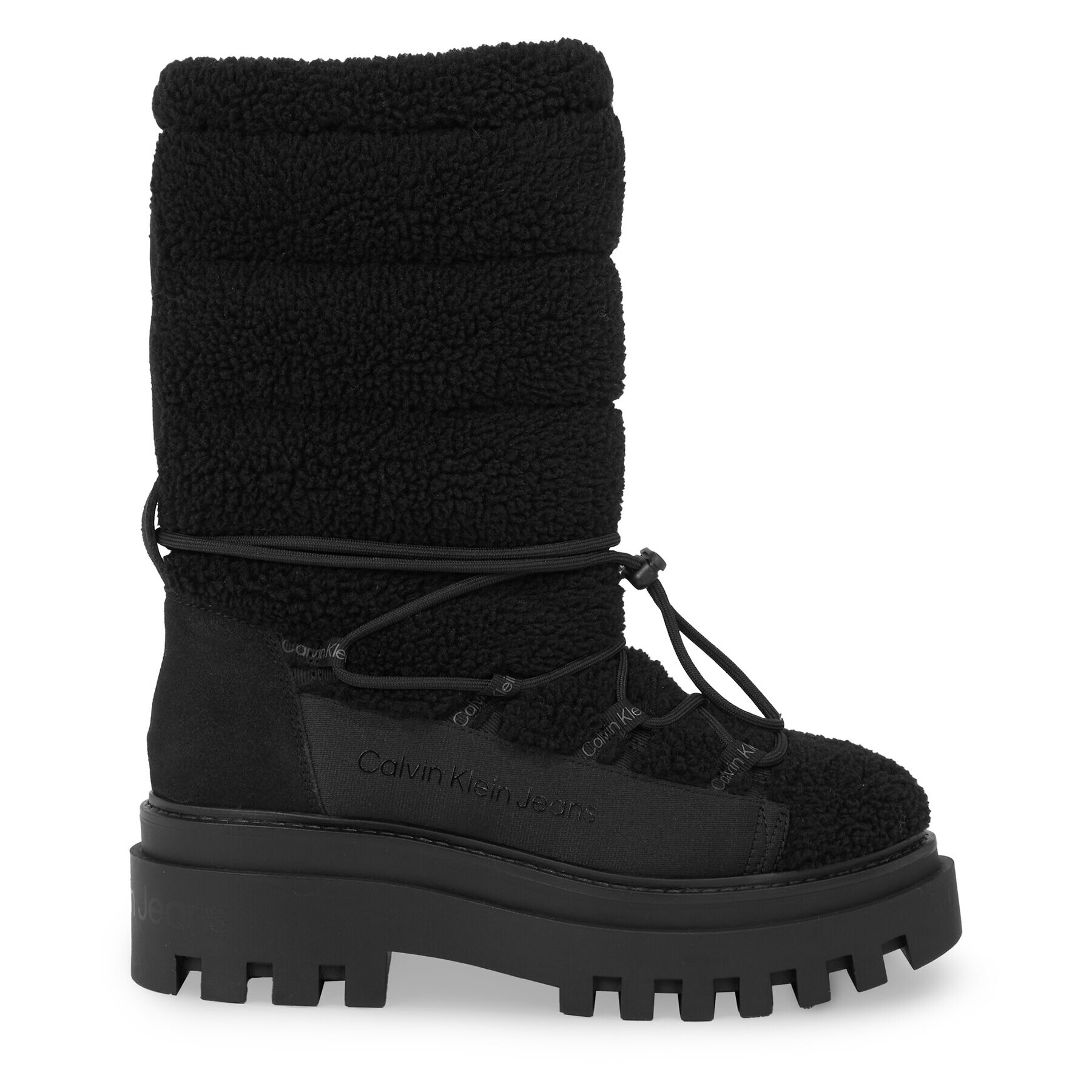 Calvin Klein Jeans Cizme de zăpadă Flatform Snow Boot Sherpa Wn YW0YW01195 Negru - Pled.ro