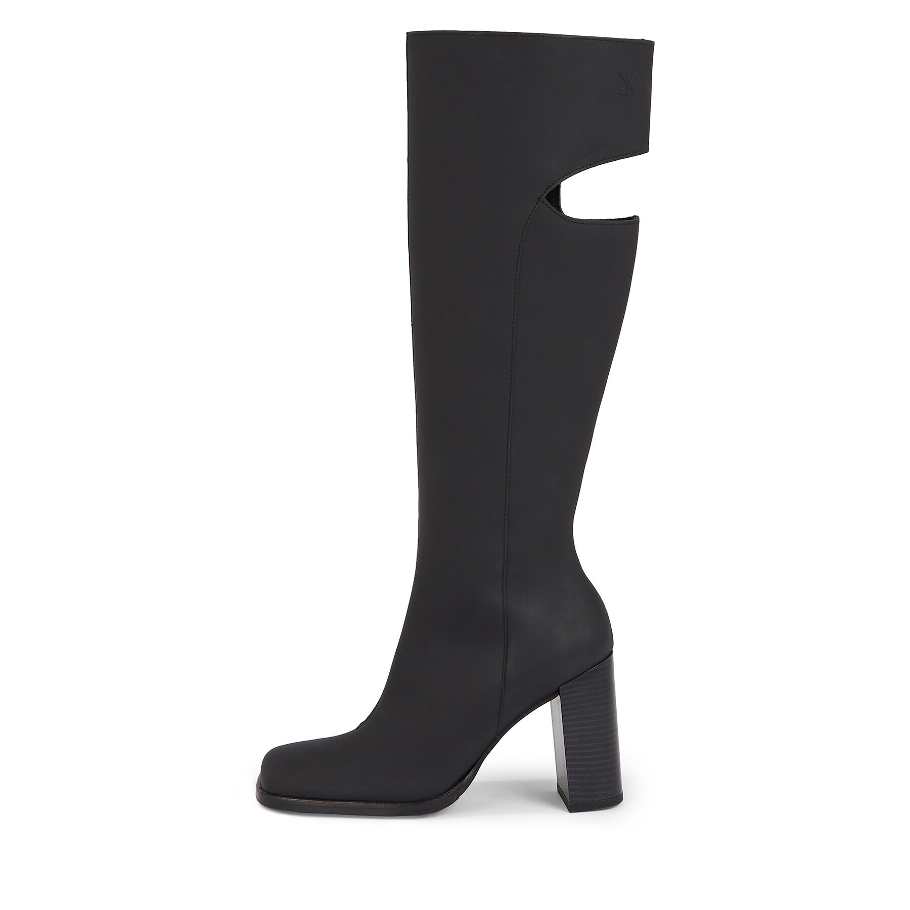 Calvin Klein Jeans Cizme Long Heel Zip Boot Cut Out Edgy YW0YW01253 Negru - Pled.ro