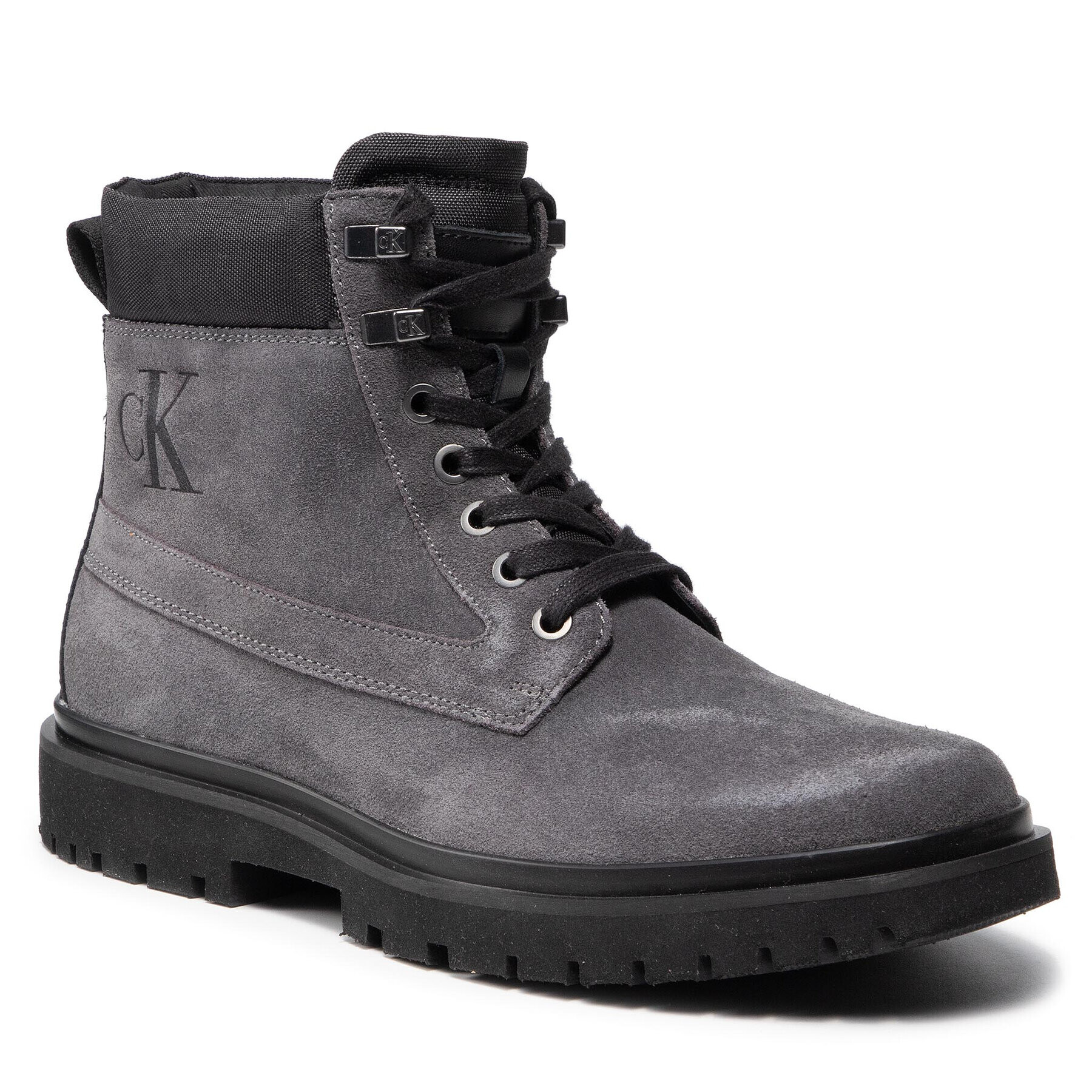 Calvin Klein Jeans Cizme Lug Mid Laceup Boot Hike YM0YM00270 Gri - Pled.ro