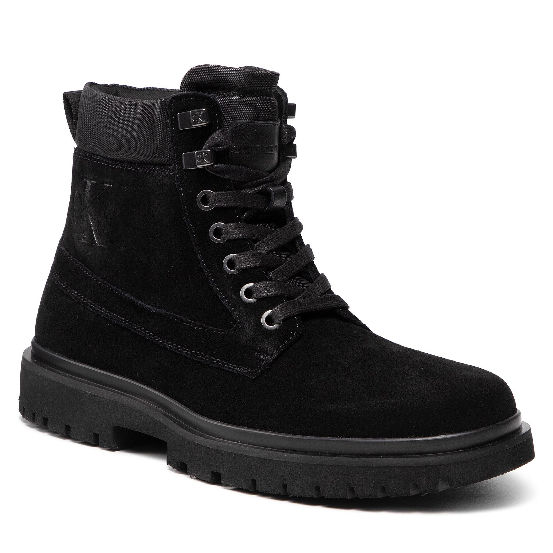 Calvin Klein Jeans Cizme Lug Mid Laceup Boot Hike YM0YM00270 Negru - Pled.ro