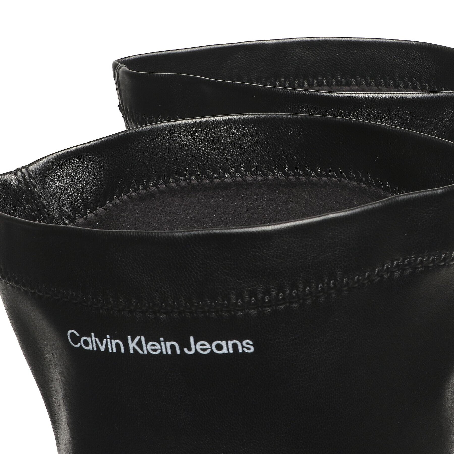 Calvin Klein Jeans Cizme lungi muschetar Combat Knee Boot YW0YW00737 Negru - Pled.ro