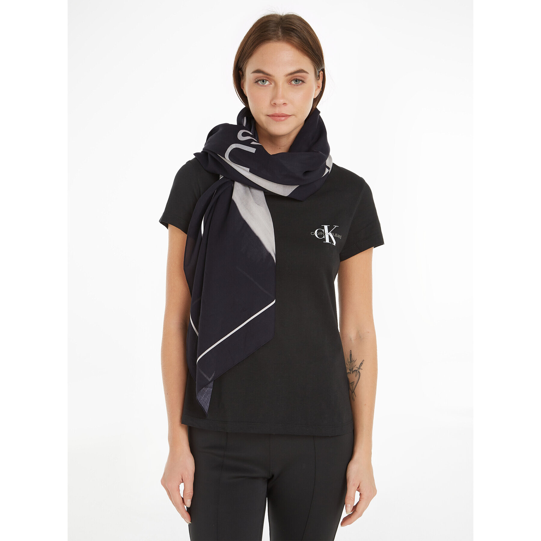 Calvin Klein Jeans Eșarfă Monogram Shawl K60K610914 Negru - Pled.ro