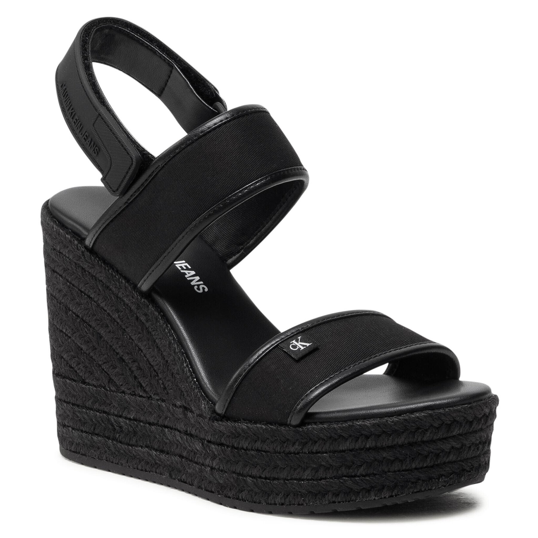 Calvin Klein Jeans Espadrile Wedge Sandal Sling Co YW0YW00034 Negru - Pled.ro