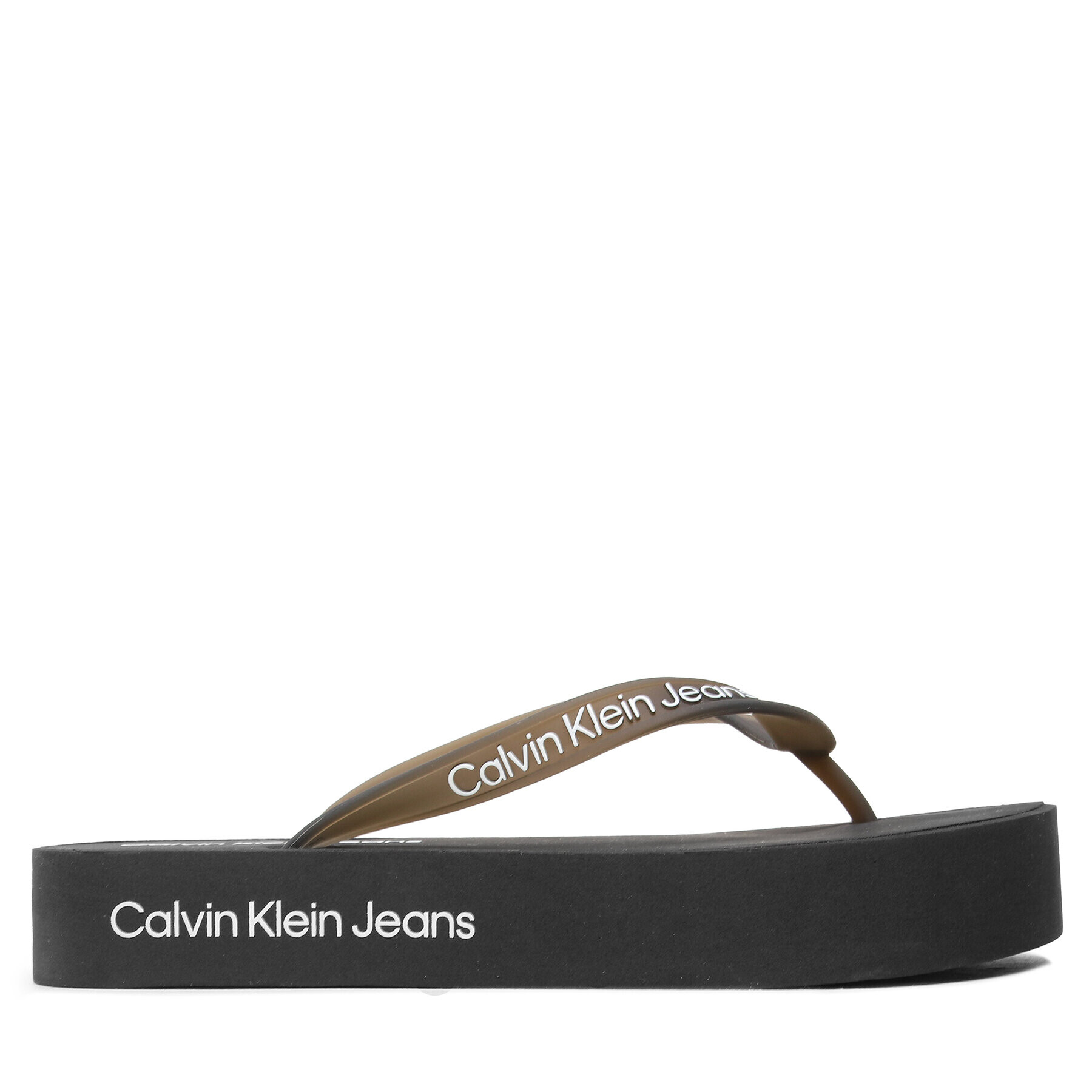 Calvin Klein Jeans Flip flop Beach Sandal Flatform Logo YW0YW01092 Negru - Pled.ro