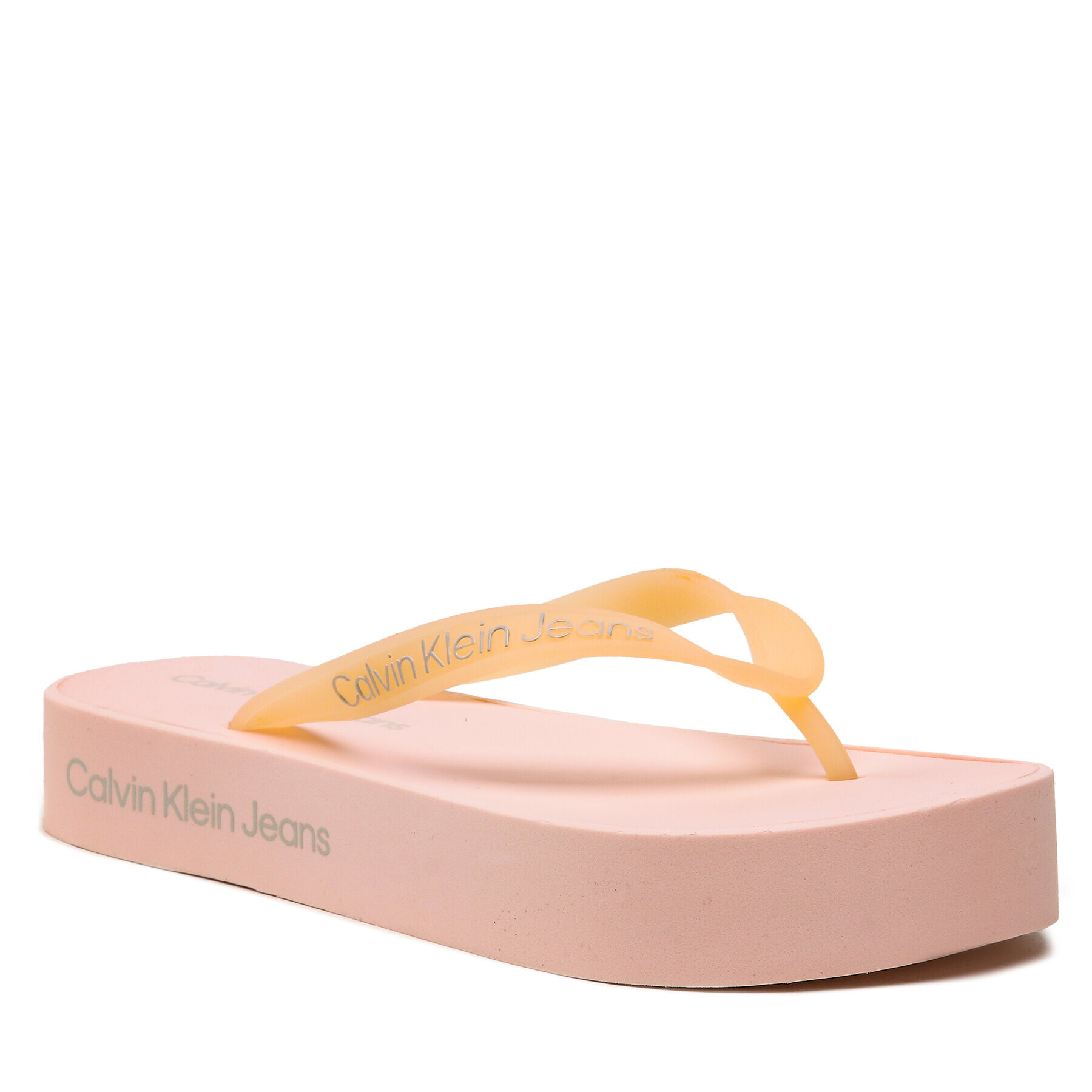 Calvin Klein Jeans Flip flop Beach Sandal Flatform Logo YW0YW01092 Roz - Pled.ro