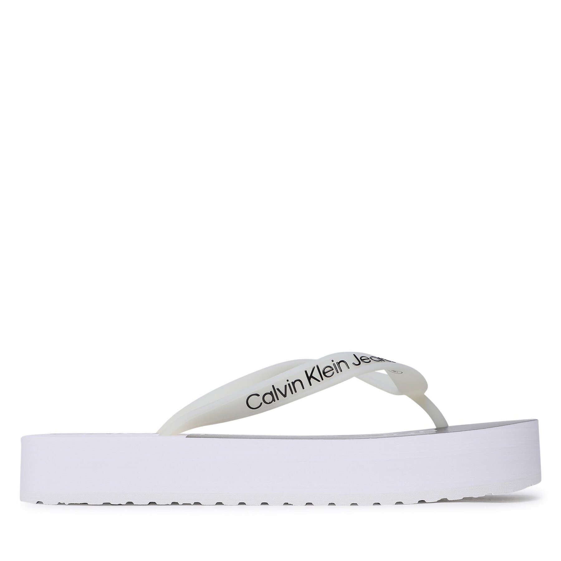 Calvin Klein Jeans Flip flop Beach Sandal Flatform YW0YW00716 Alb - Pled.ro