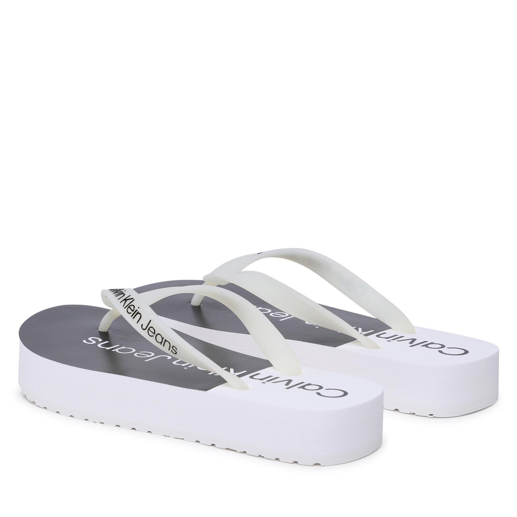 Calvin Klein Jeans Flip flop Beach Sandal Flatform YW0YW00716 Alb - Pled.ro