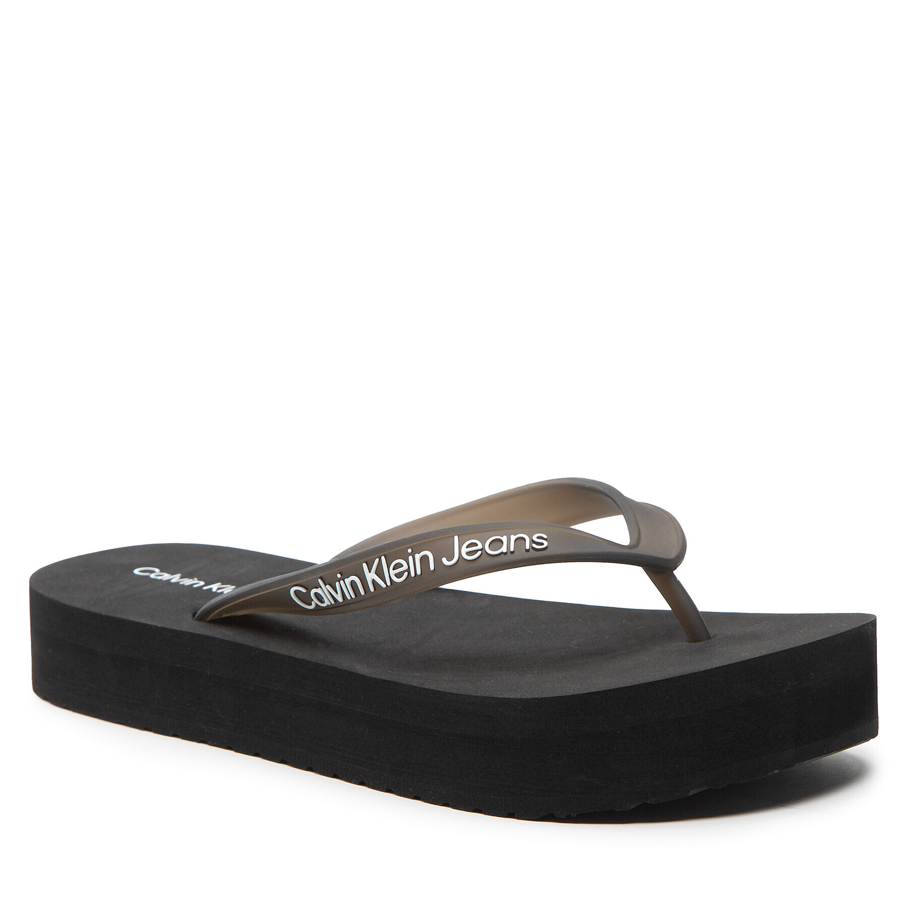 Calvin Klein Jeans Flip flop Beach Sandal Flatform YW0YW00716 Negru - Pled.ro