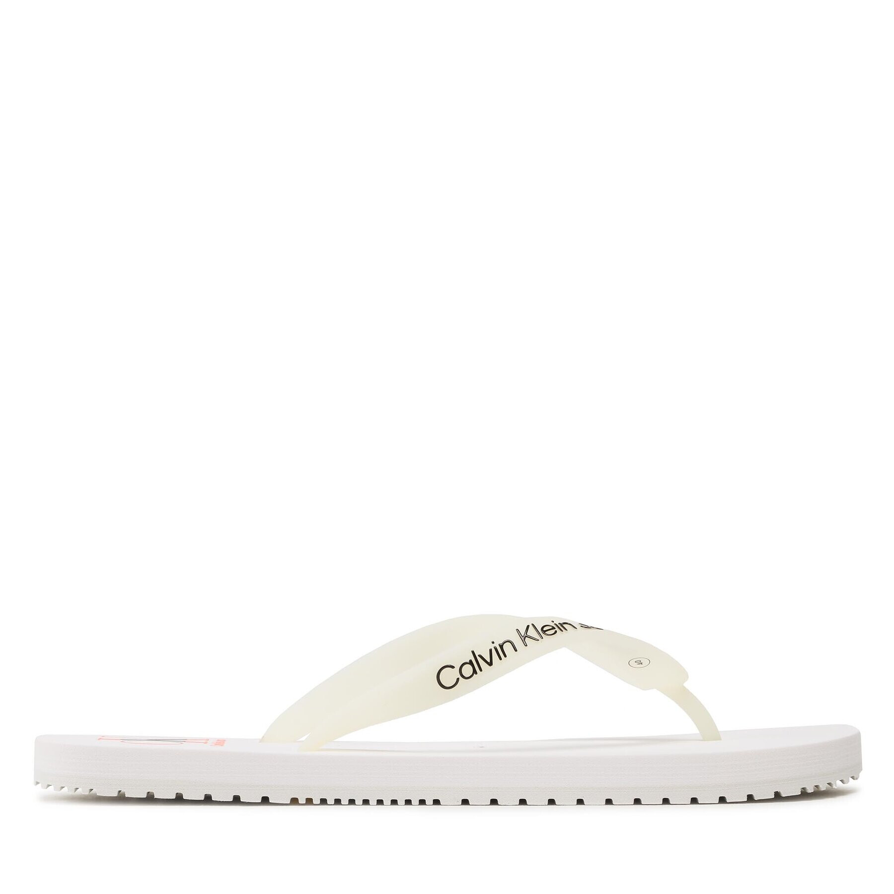 Calvin Klein Jeans Flip flop Beach Sandal Logo YM0YM00656 Alb - Pled.ro