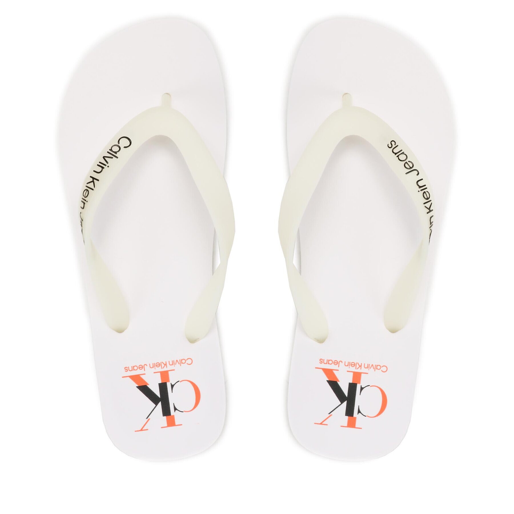 Calvin Klein Jeans Flip flop Beach Sandal Logo YM0YM00656 Alb - Pled.ro