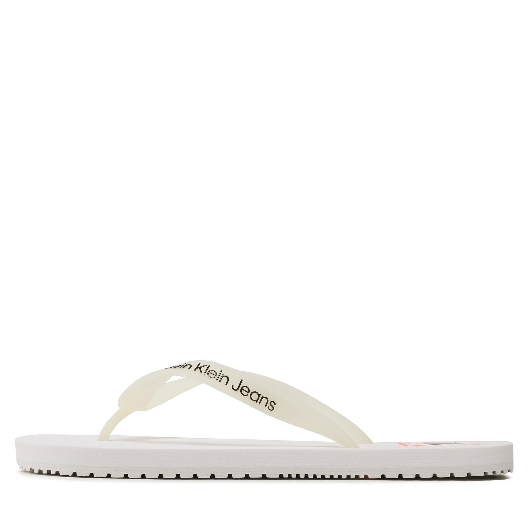 Calvin Klein Jeans Flip flop Beach Sandal Logo YM0YM00656 Alb - Pled.ro