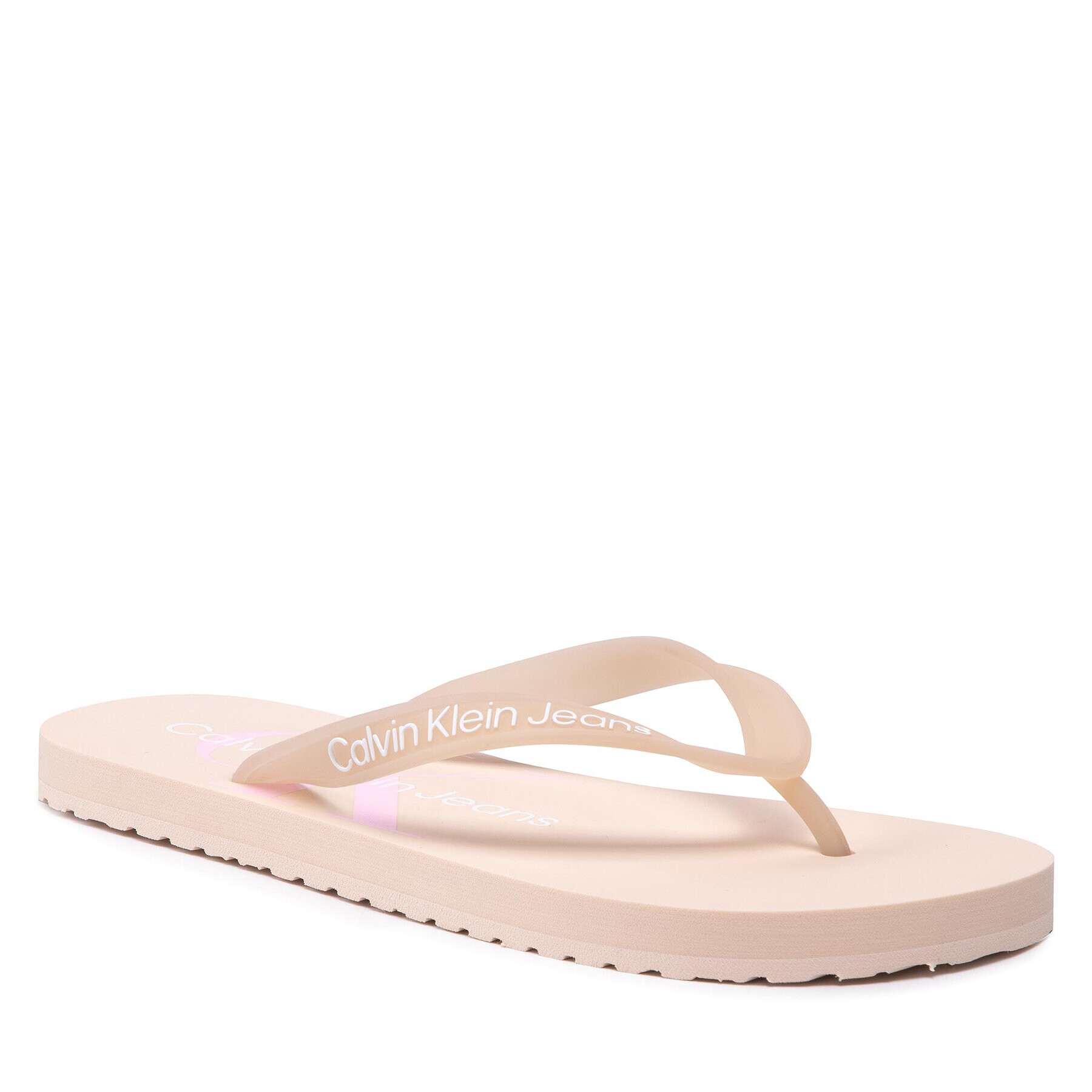 Calvin Klein Jeans Flip flop Beach Sandal Monogram Tpu YW0YW00098 Bej - Pled.ro