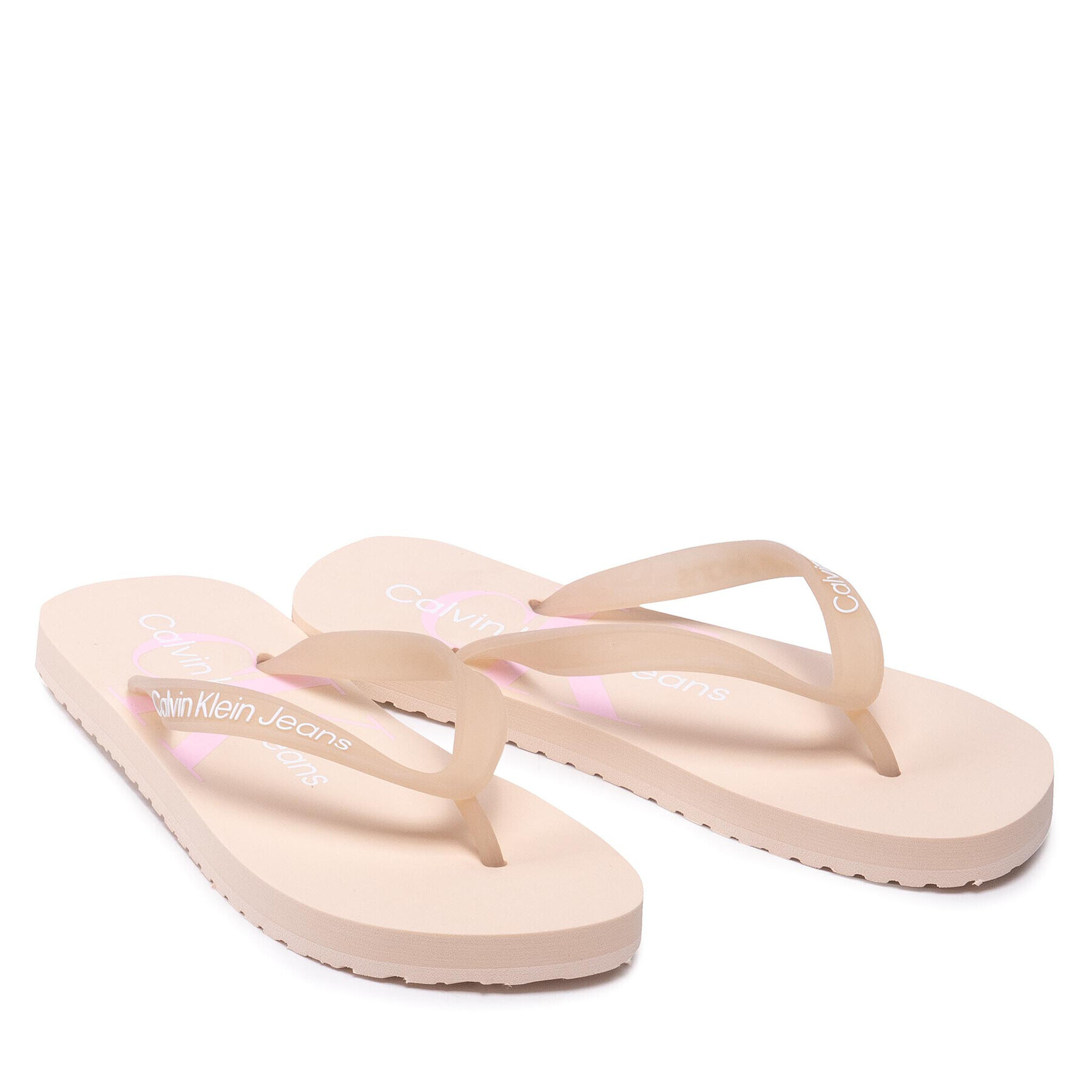 Calvin Klein Jeans Flip flop Beach Sandal Monogram Tpu YW0YW00098 Bej - Pled.ro