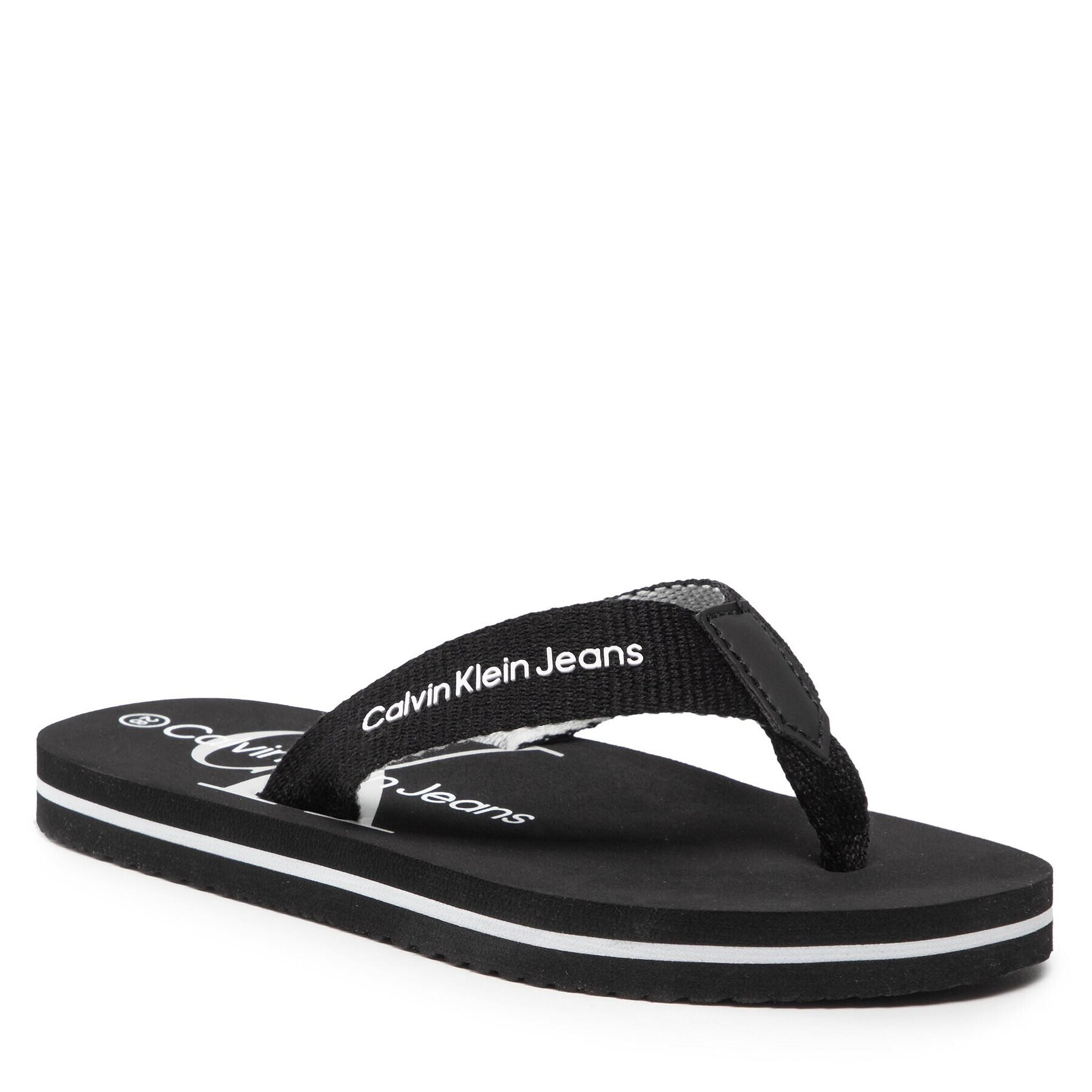 Calvin Klein Jeans Flip flop Logo Print Flip Flop V3B8-80155-0058 M Negru - Pled.ro