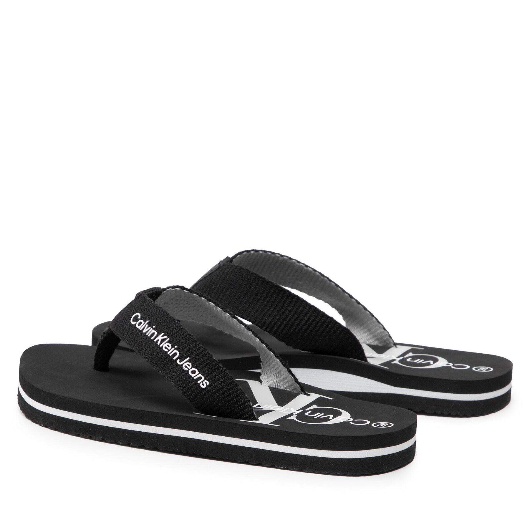 Calvin Klein Jeans Flip flop Logo Print Flip Flop V3B8-80155-0058 M Negru - Pled.ro