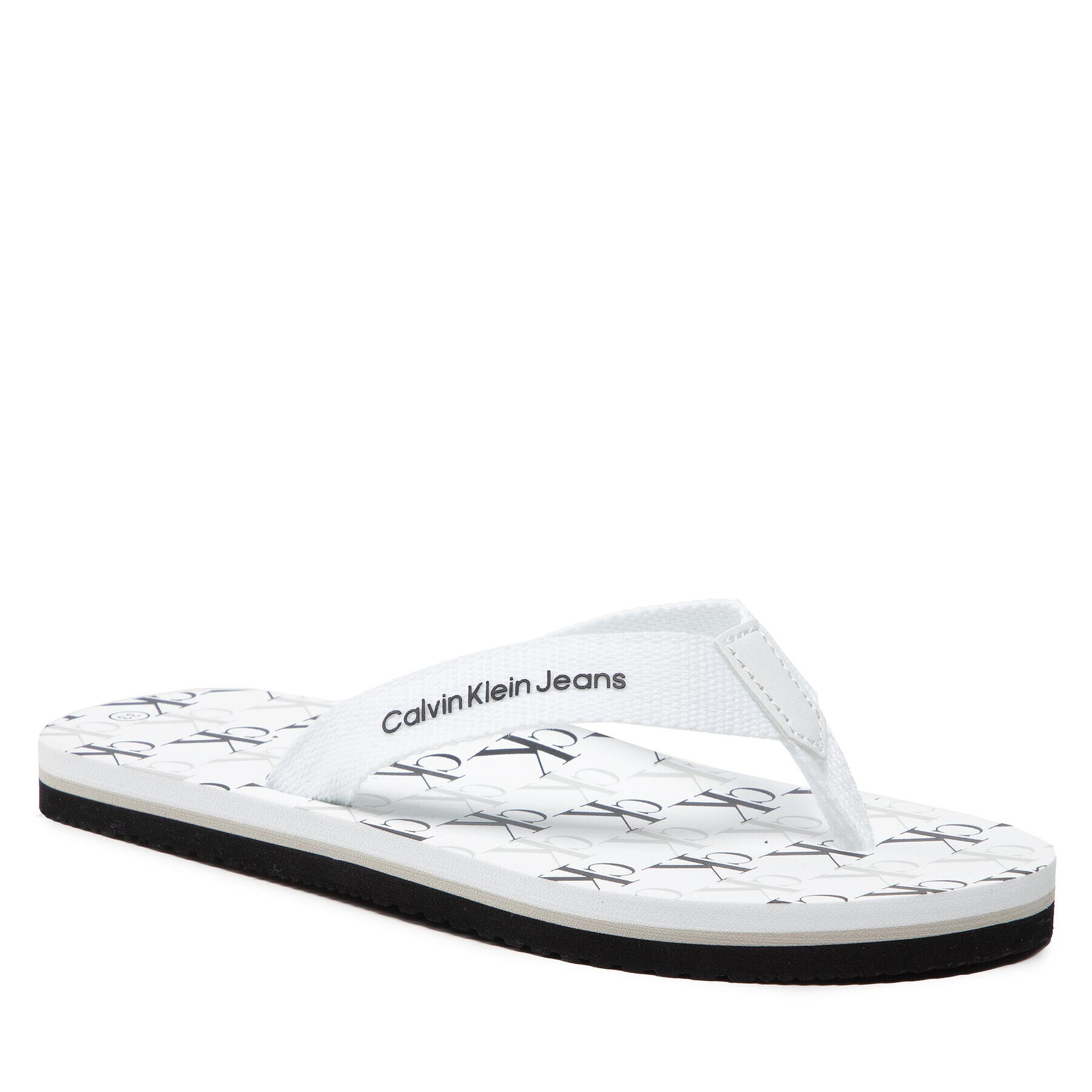 Calvin Klein Jeans Flip flop Logo Print Flip Flop V3X8-80156-0058 S Alb - Pled.ro