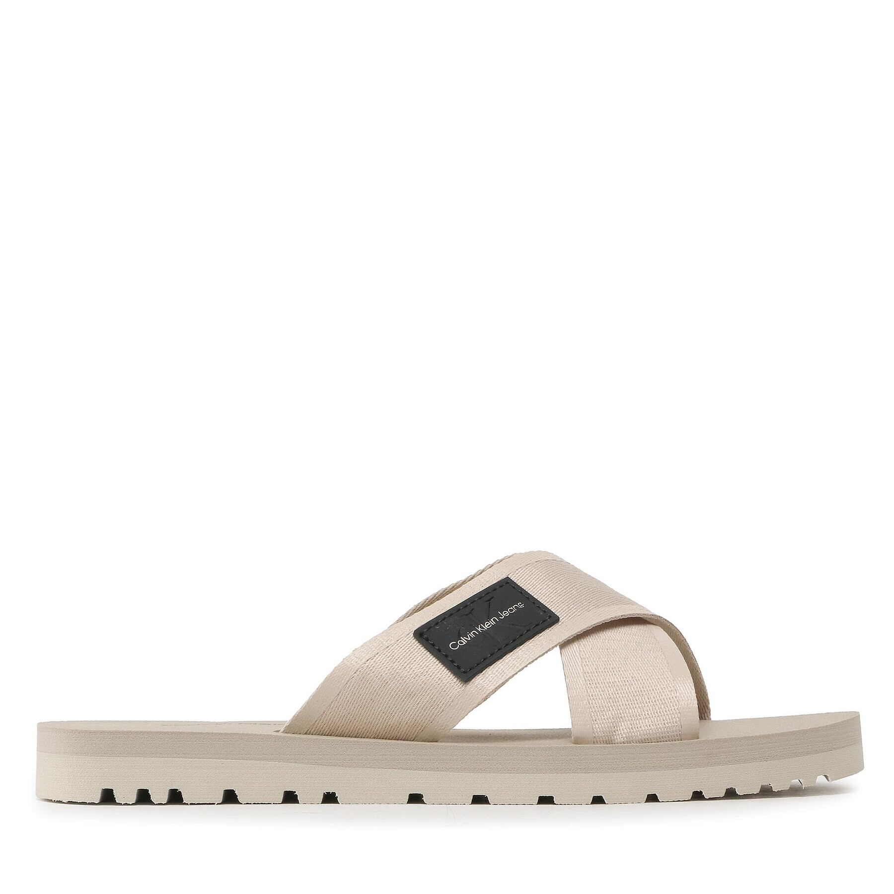 Calvin Klein Jeans Flip flop Prefresato Crisscros Badge YM0YM00641 Écru - Pled.ro