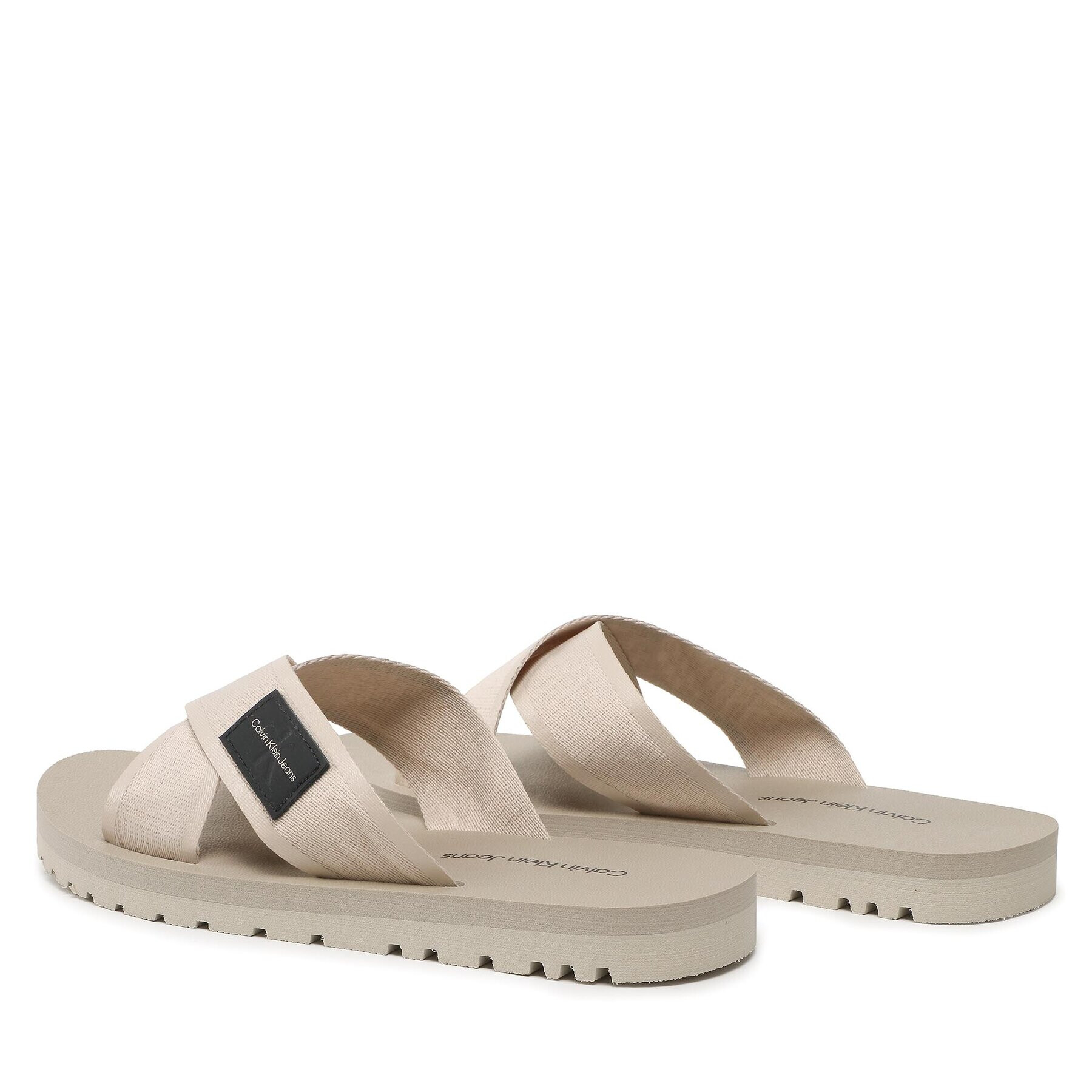 Calvin Klein Jeans Flip flop Prefresato Crisscros Badge YM0YM00641 Écru - Pled.ro