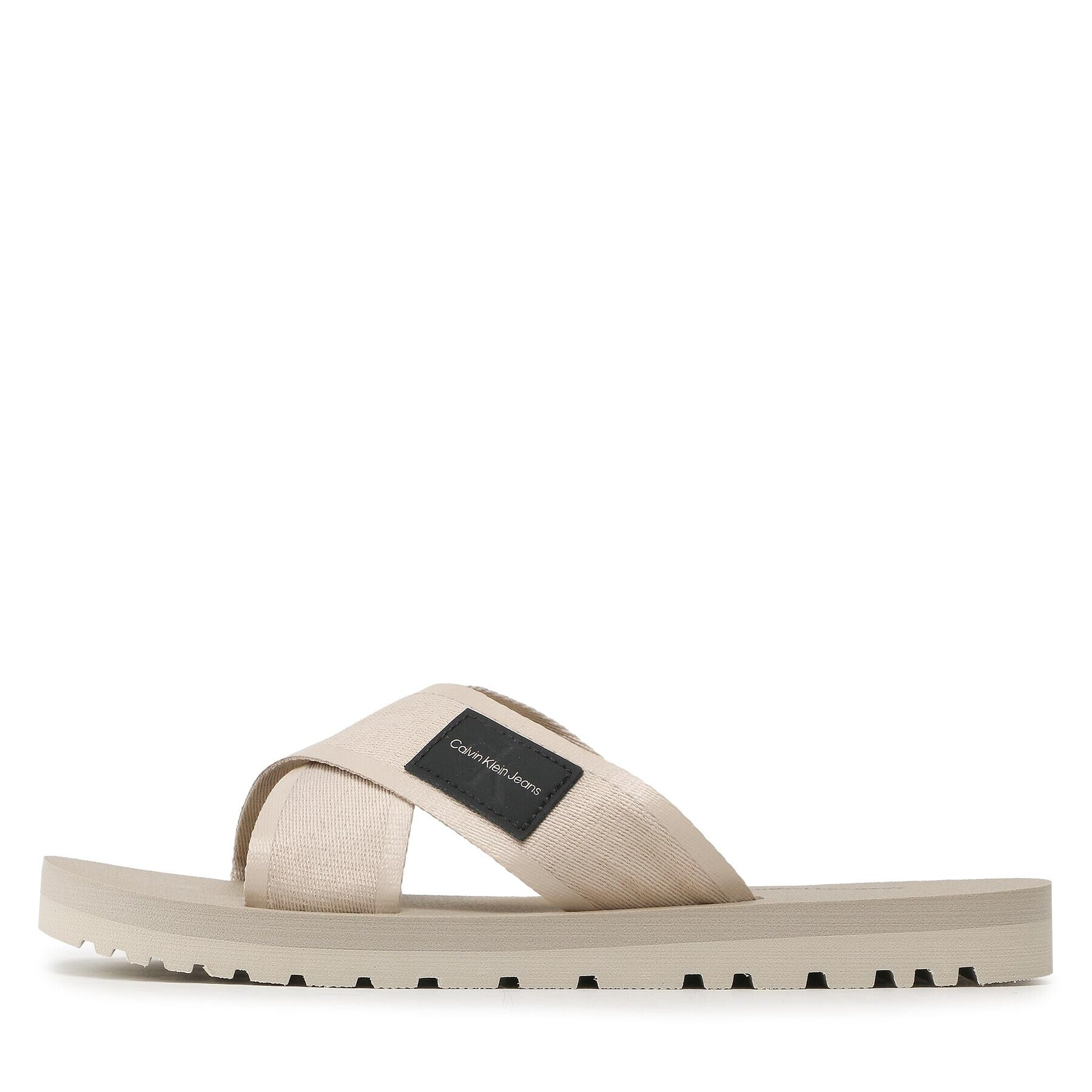 Calvin Klein Jeans Flip flop Prefresato Crisscros Badge YM0YM00641 Écru - Pled.ro