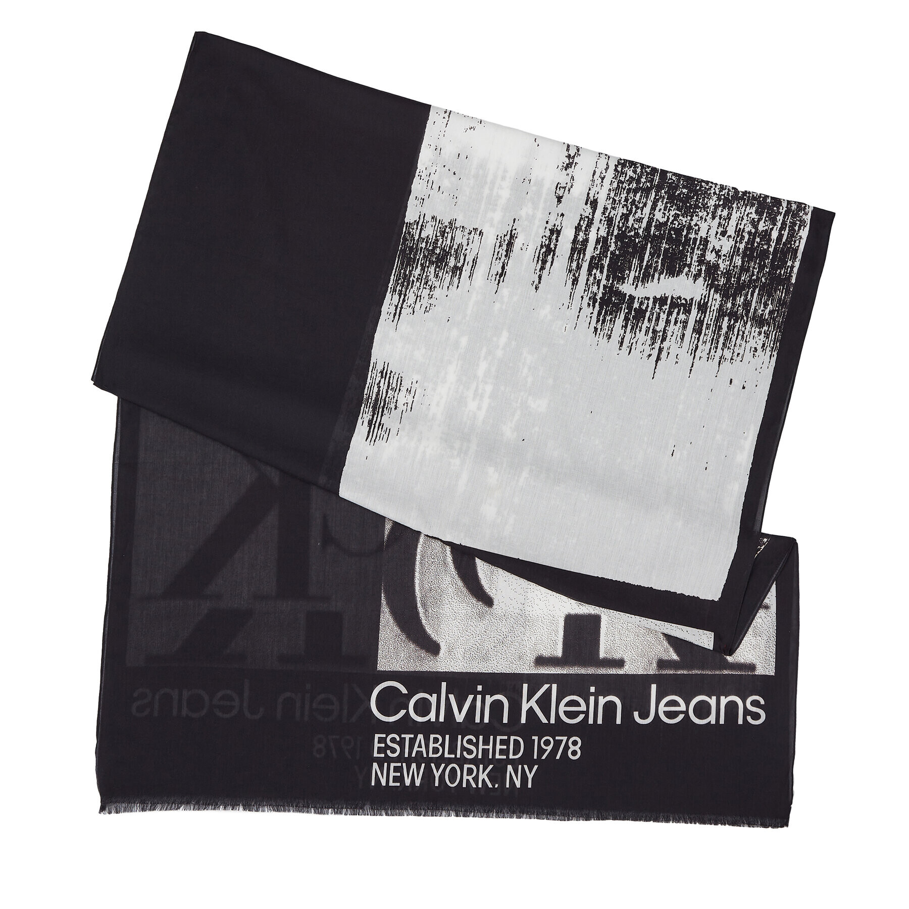 Calvin Klein Jeans Fular Monogram Stole 70X180 K60K610912 Negru - Pled.ro