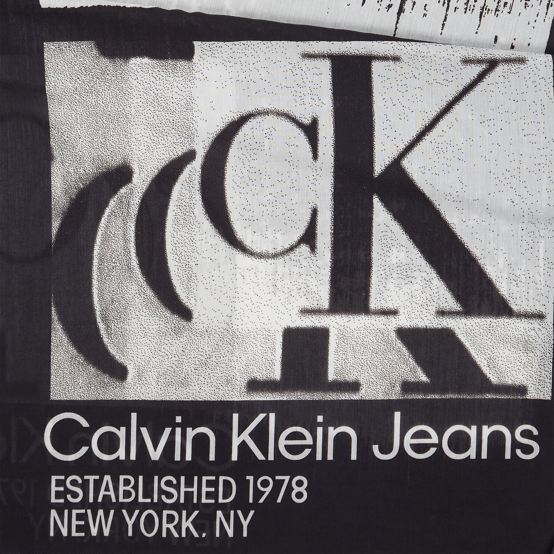 Calvin Klein Jeans Fular Monogram Stole 70X180 K60K610912 Negru - Pled.ro