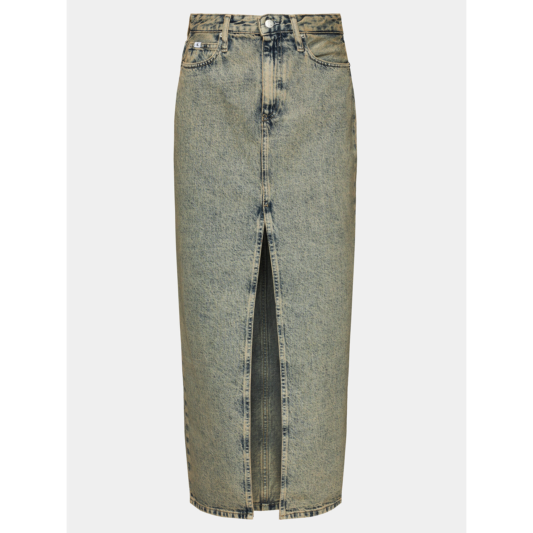 Calvin Klein Jeans Fustă de blugi Front Split Maxi Denim Skirt J20J222869 Albastru Slim Fit - Pled.ro