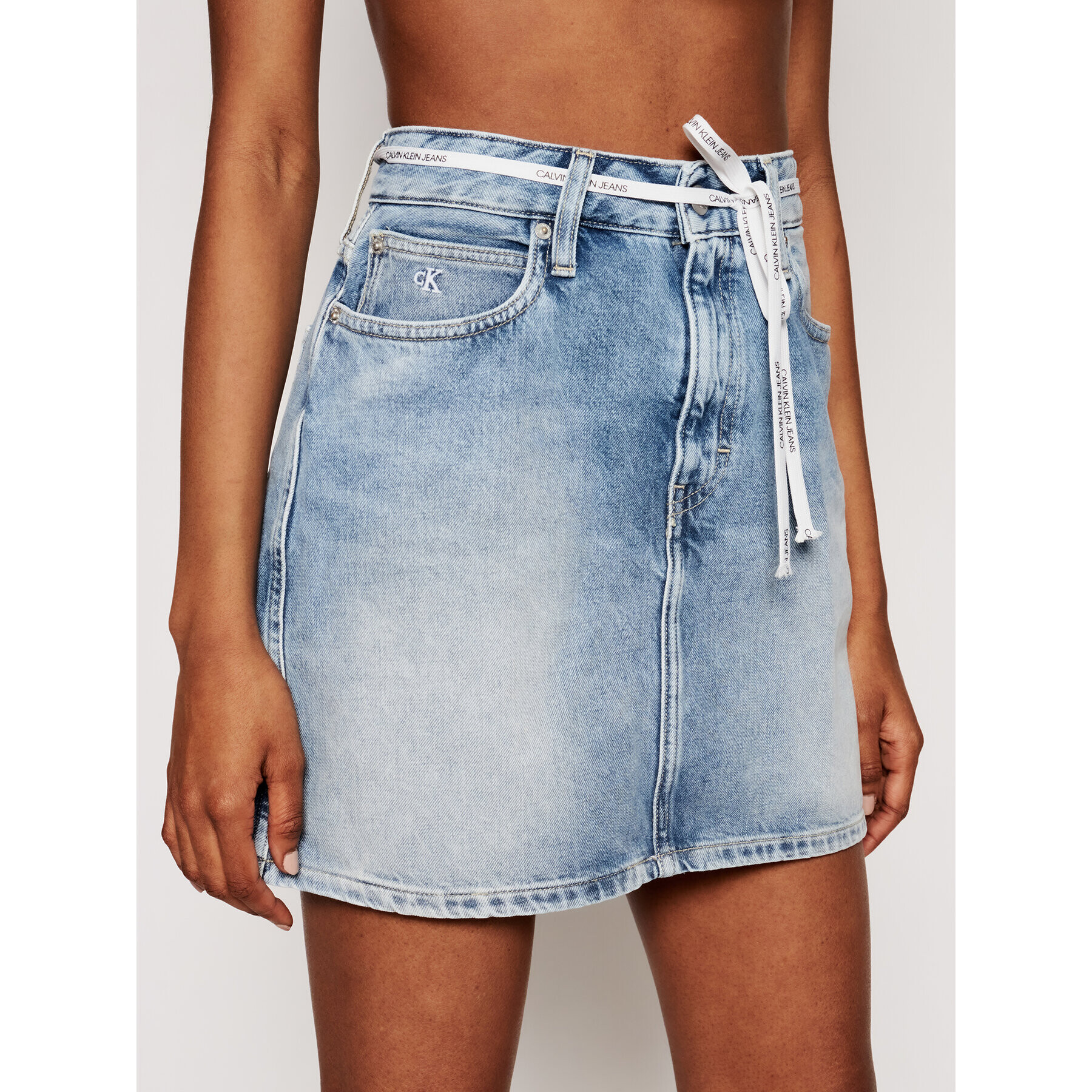 Calvin Klein Jeans Fustă de blugi J20J215433 Albastru Regular Fit - Pled.ro