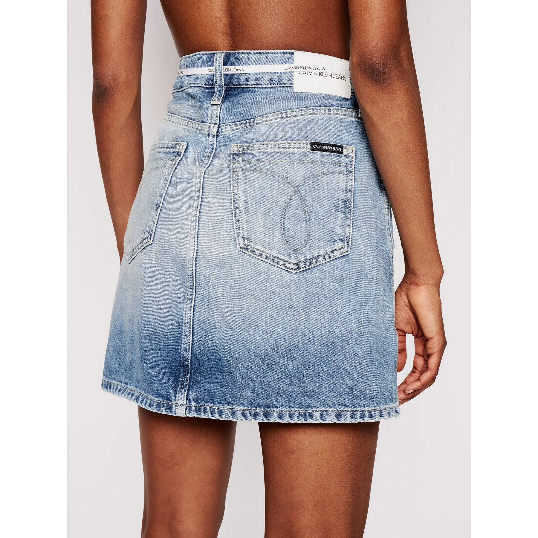 Calvin Klein Jeans Fustă de blugi J20J215433 Albastru Regular Fit - Pled.ro