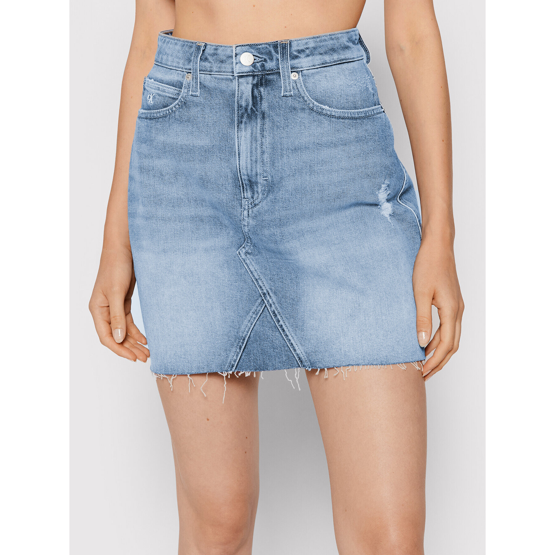 Calvin Klein Jeans Fustă de blugi J20J216510 Albastru Regular Fit - Pled.ro