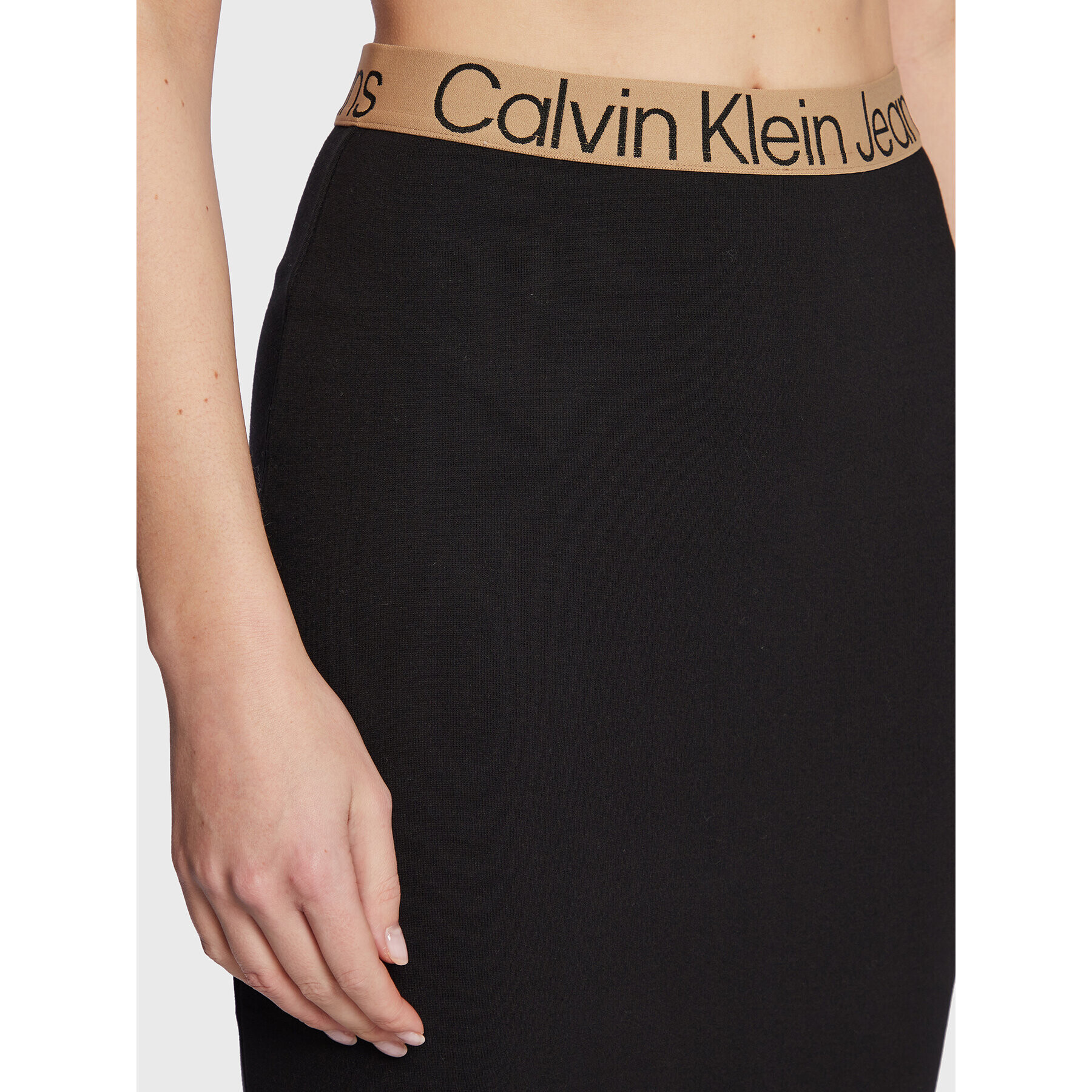 Calvin Klein Jeans Fustă mini J20J219882 Negru Slim Fit - Pled.ro